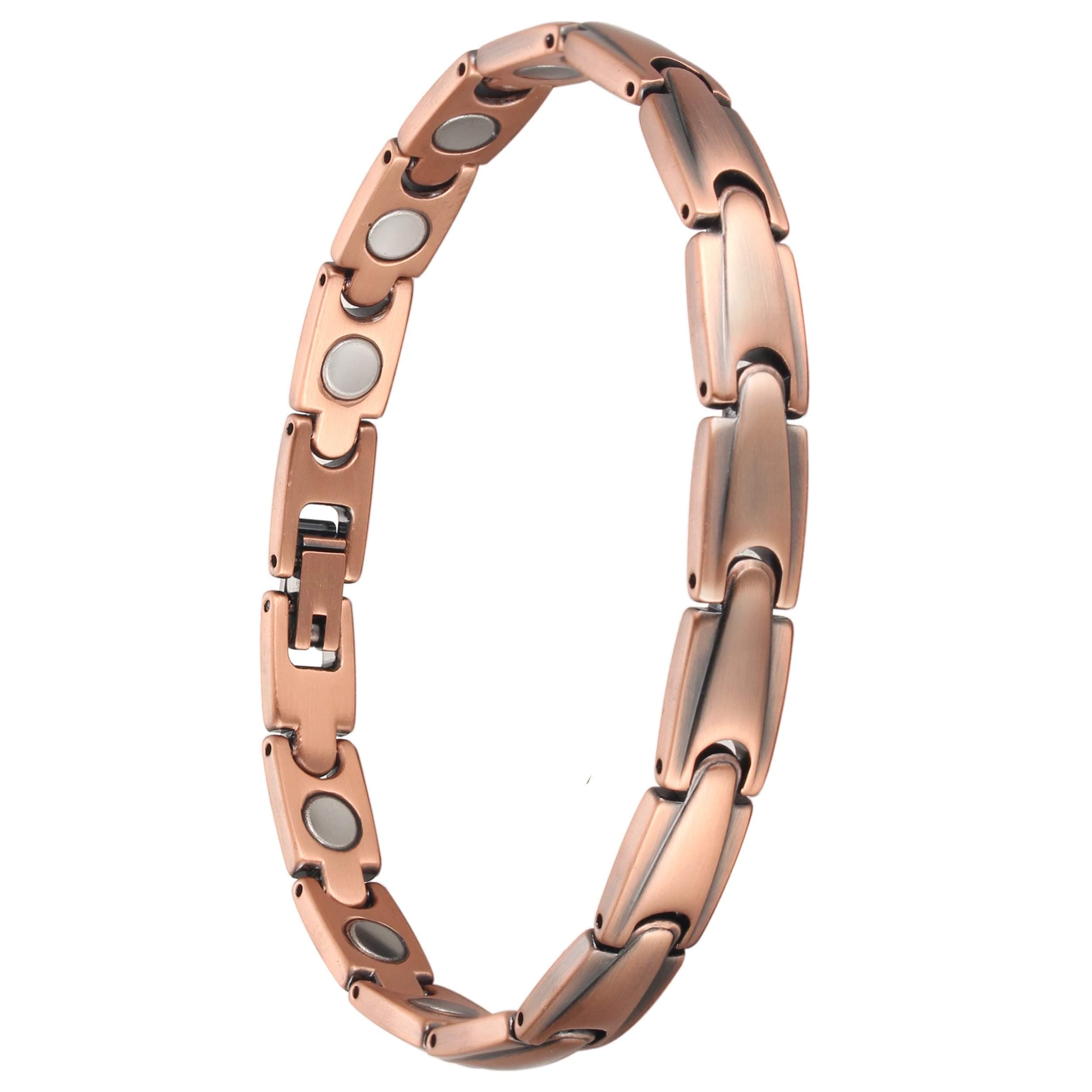 VITEROU Magnetic Solid Pure Copper Therapy Bracelet with High Powered Healing Magnets for Men for Arthritis Pain Relief,3500 Gauss,8.5 Inches