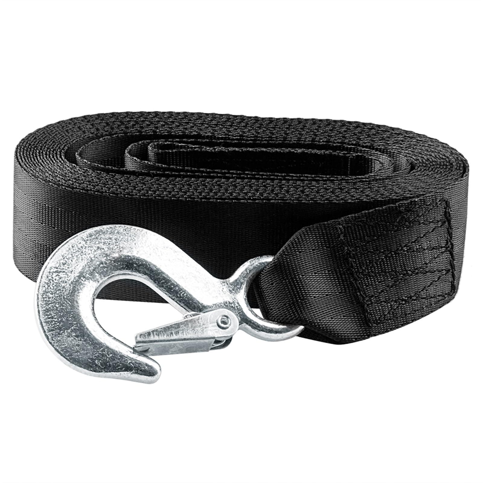 2 Inch by 20 Feet Trailer Winch Strap with Hook Heavy Duty Strap Replacement 10000 lbs Breaking Strength 3300 lbs Load Capacity for Boat,Jet Ski, Black, 1 Pack