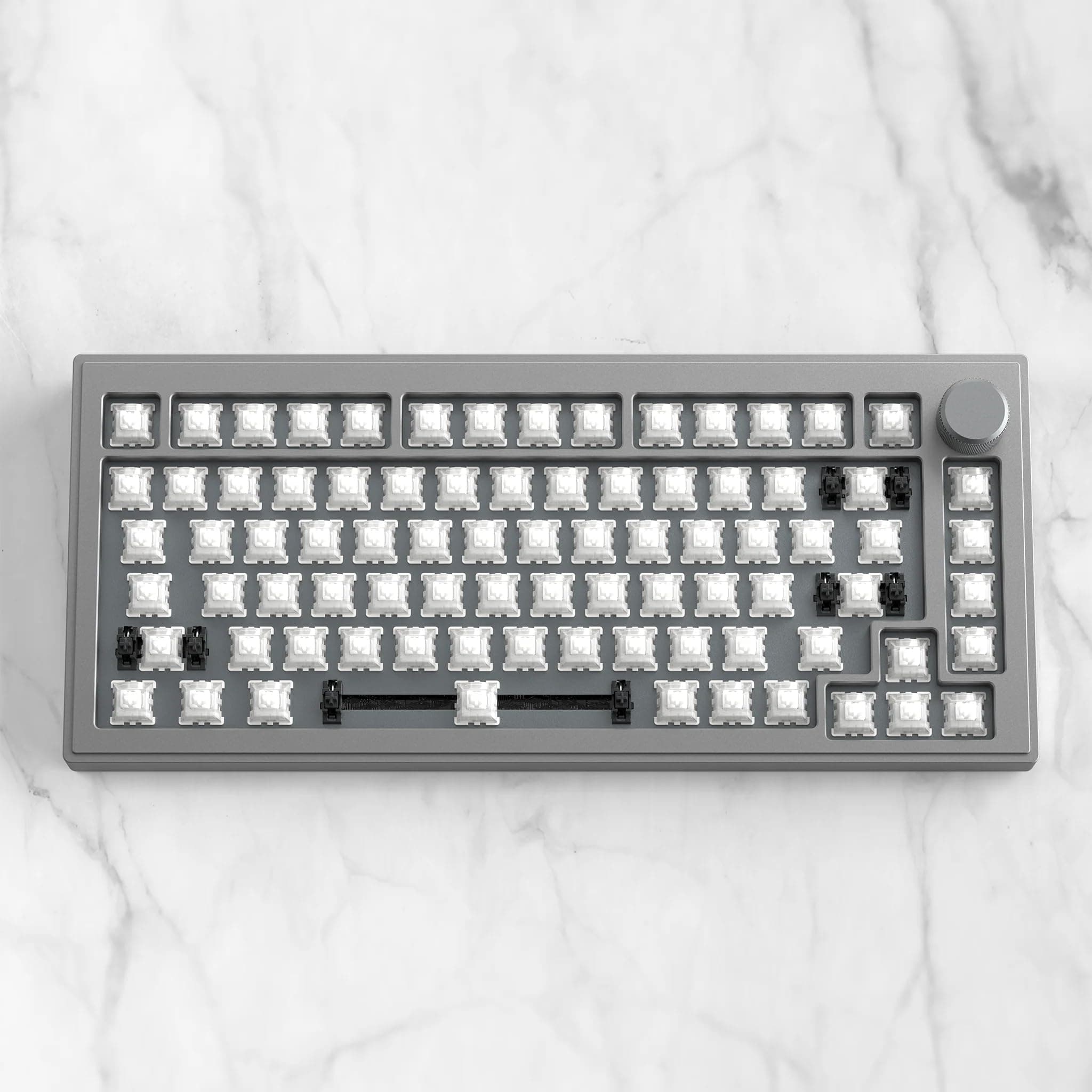 DrunkDeer A75 Rapid Trigger Mechanical Keyboard Aluminum Case TKL Magnetic Switch Compact 82Keys Wired RGB No Keycap,with Knob,Space Grey