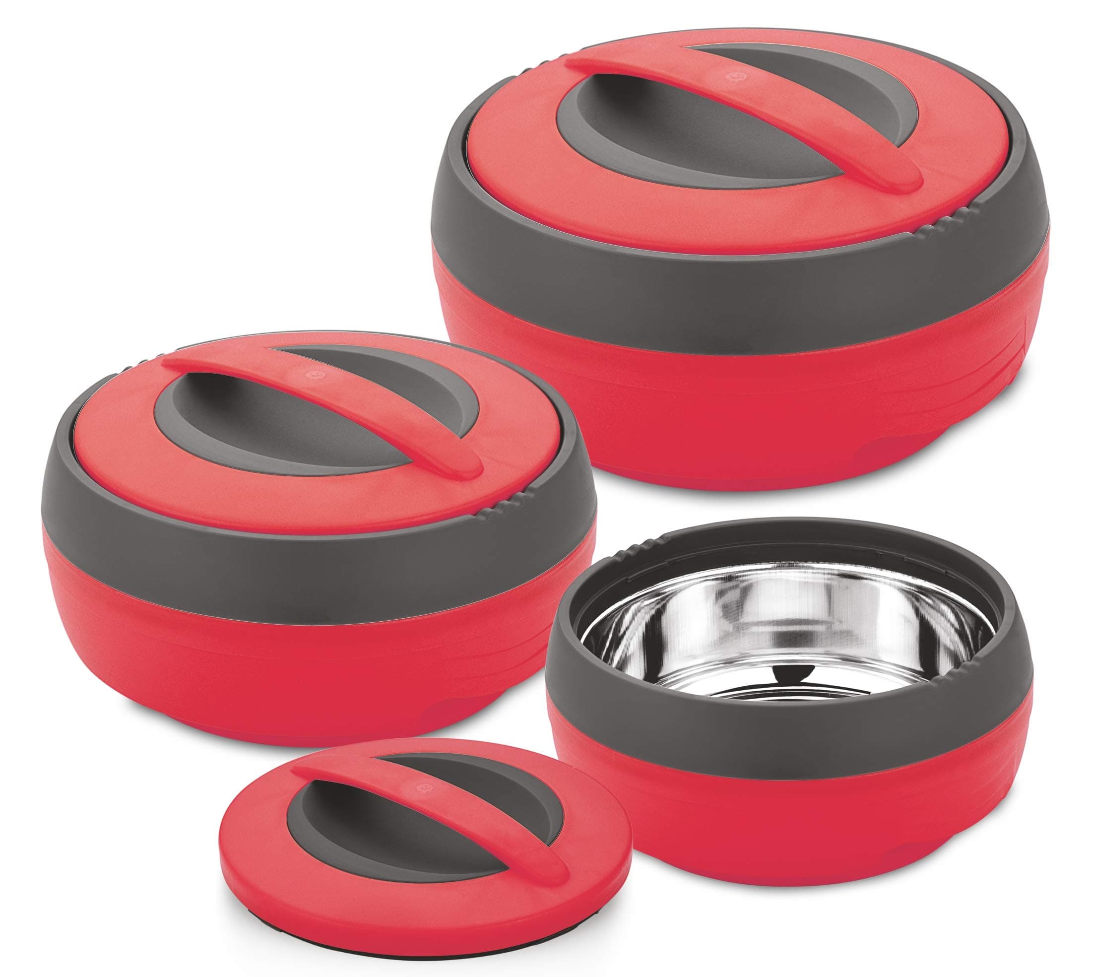 ASIAN Plastic Casserole, Pink, 1500ml, 3 Pc