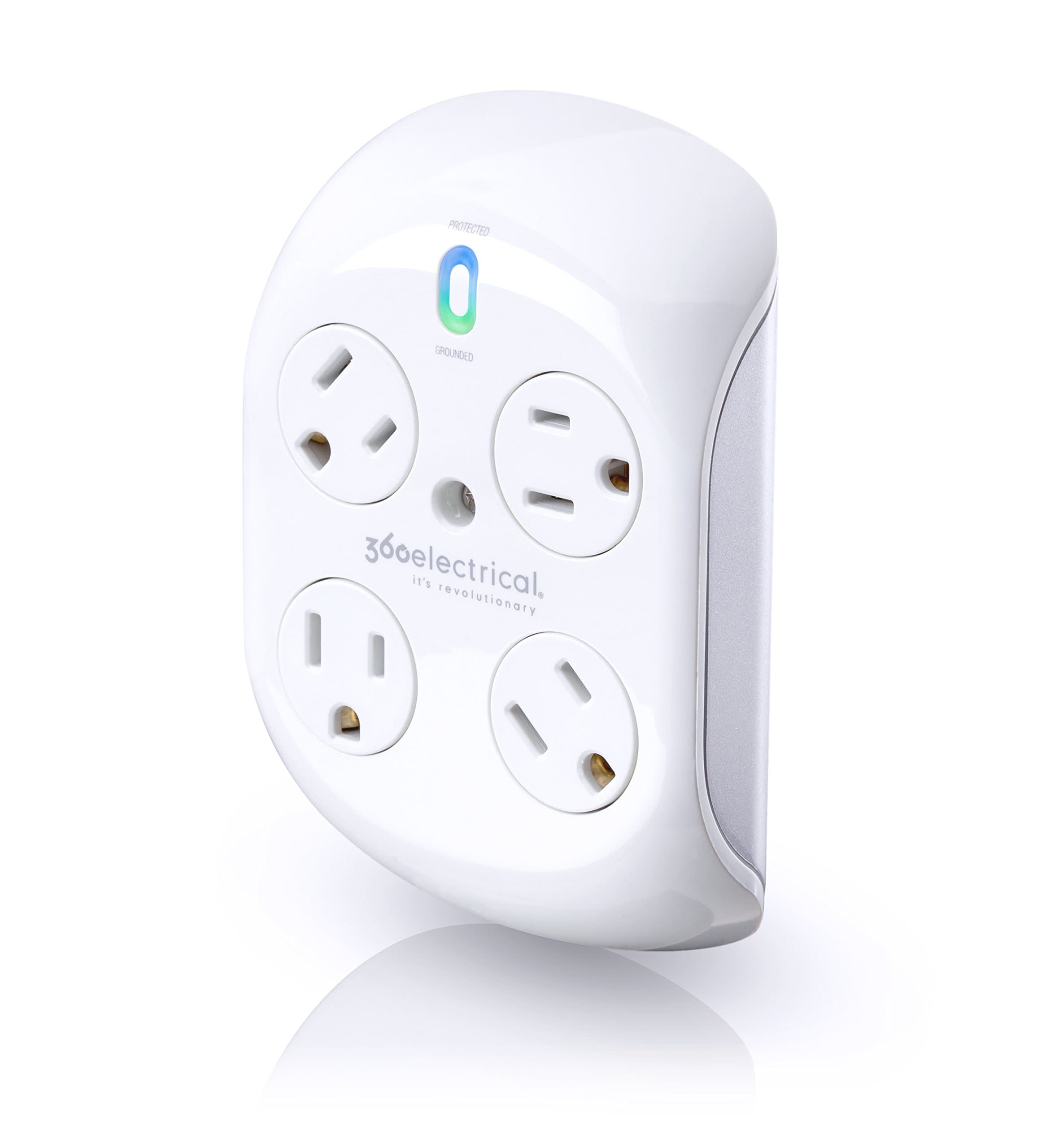 360 Electrical 36036 Revolve Surge Protector with 4 Rotating Outlets,White