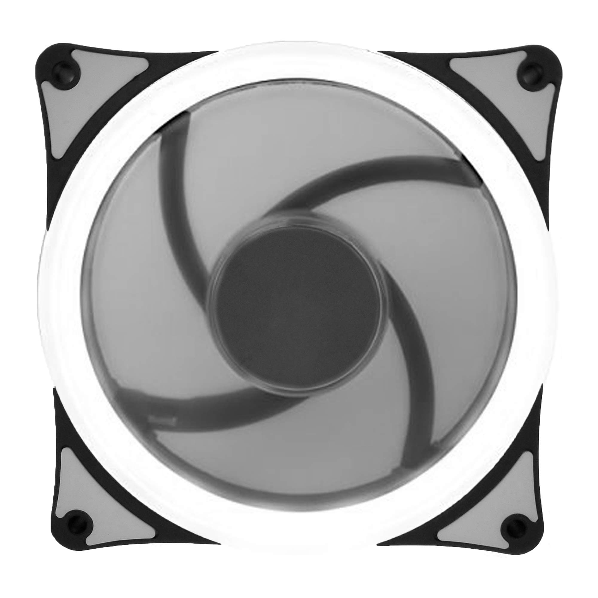 SniperMod 120mm 12cm LED Ring Computer Silent Fan | Quiet 20 dBA | Sleeve Bearing | High Air Flow Cooling | for Gaming PC Case, Radiator, CPU Liquid Cooler – White LED