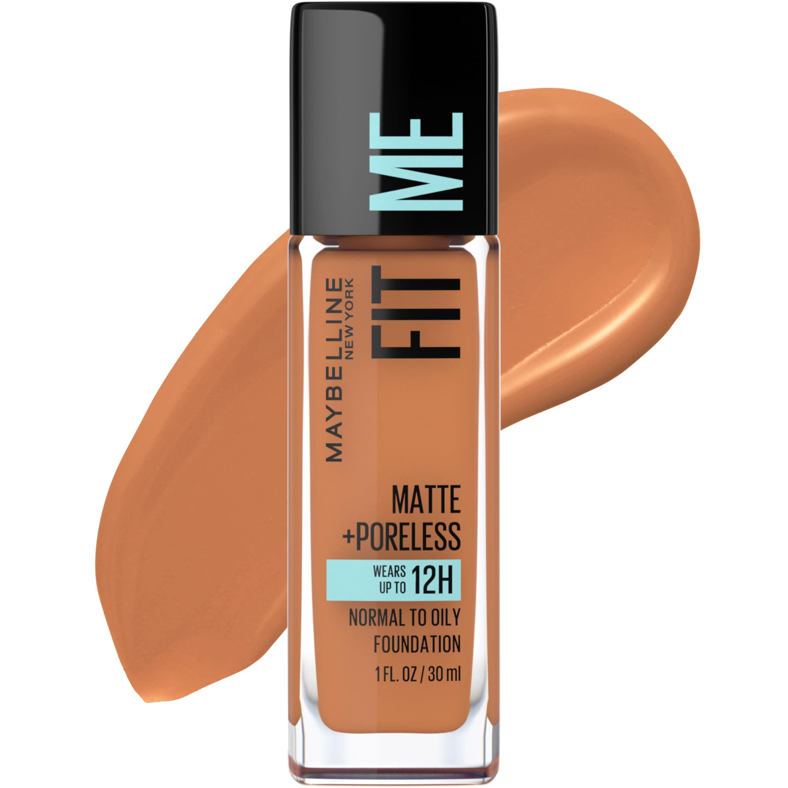 Maybelline Fit Me Matte + Poreless Liquid Foundation Makeup, Spicy Brown, 1 fl; oz; Oil-Free Foundation