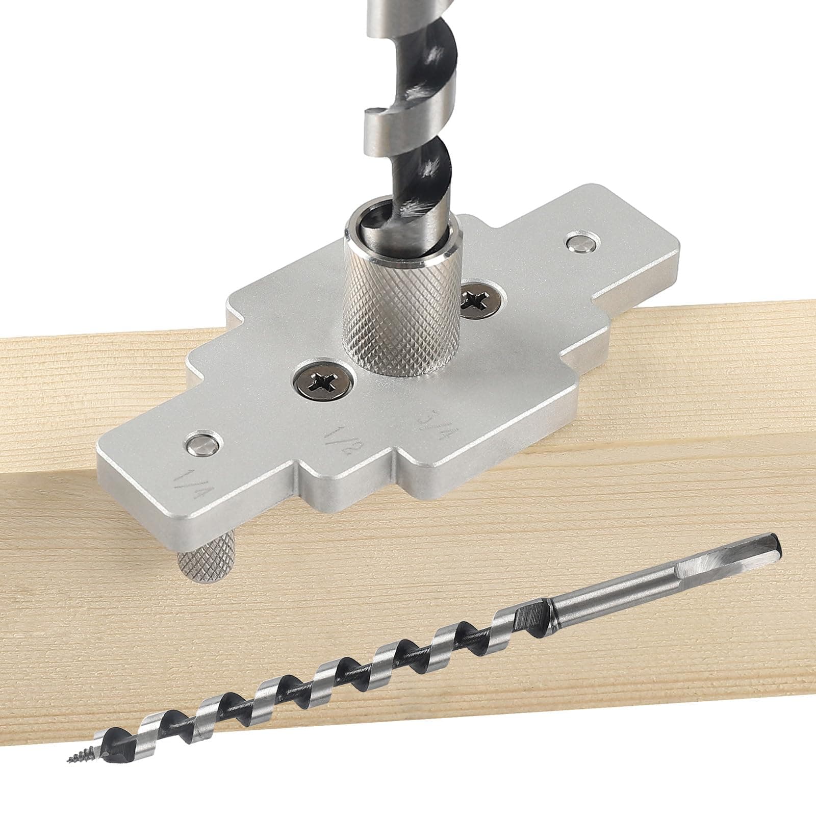 Floating Shelf Bracket Dowel Jig Kit with 1/2" x 9" Drill Bit, Self Centering Straight Hole Drill Guide for Installing Floating Shelf Hidden Bracket 1/2" X 6", 1/2" X 8"