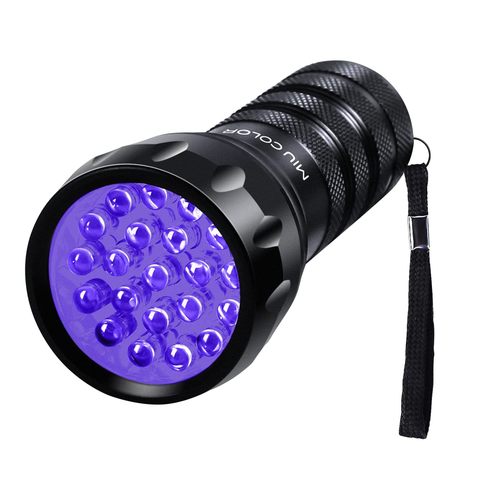 MIU COLOR Black Light UV Flashlight, Small UV Blacklight with 21 LEDs, 395nm, Compact Handheld UV Flashlight for Dogs Urine Detector and Scorpion Hunting
