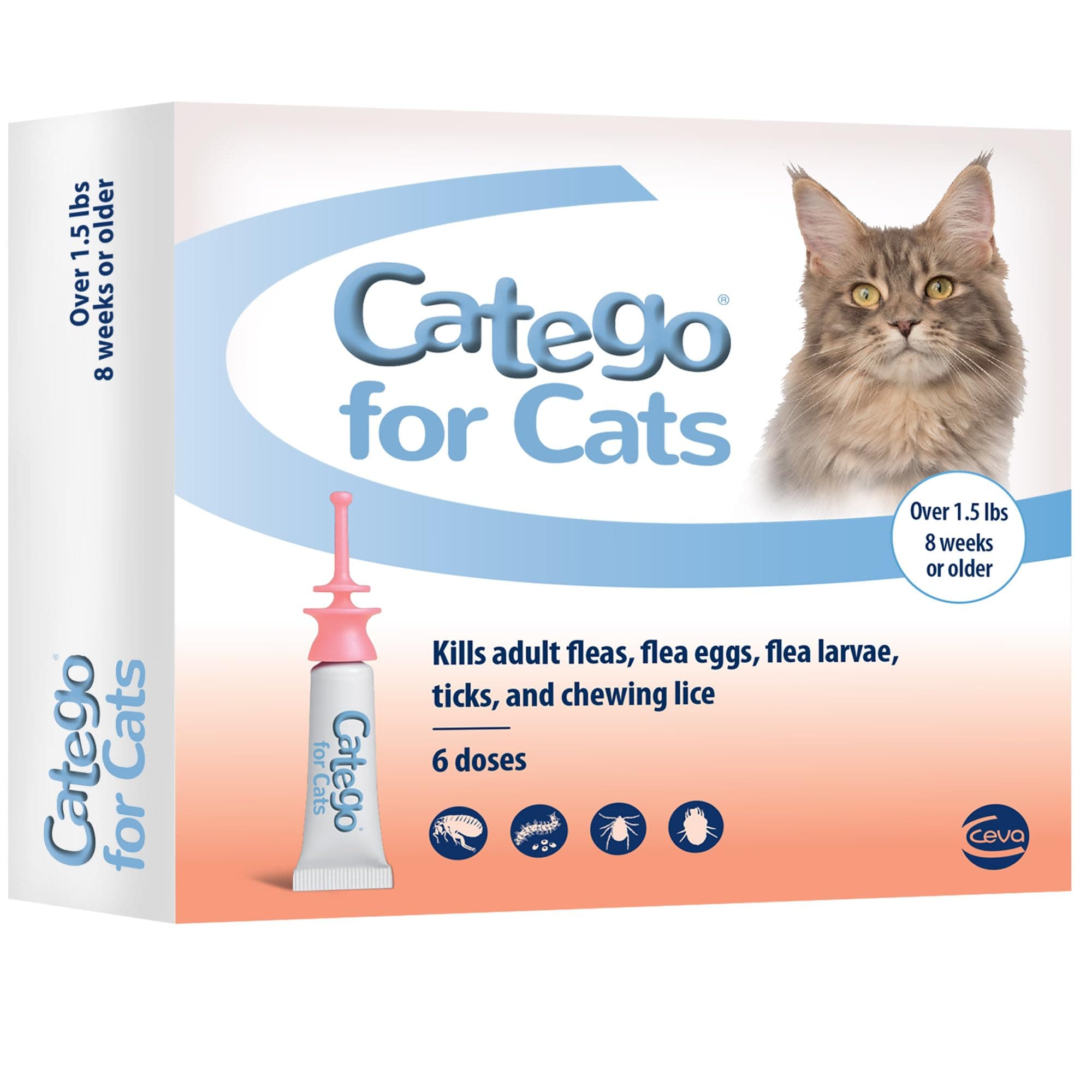 Flea and Tick Control for Cats (6 Pack), 1.5 lb/One Size