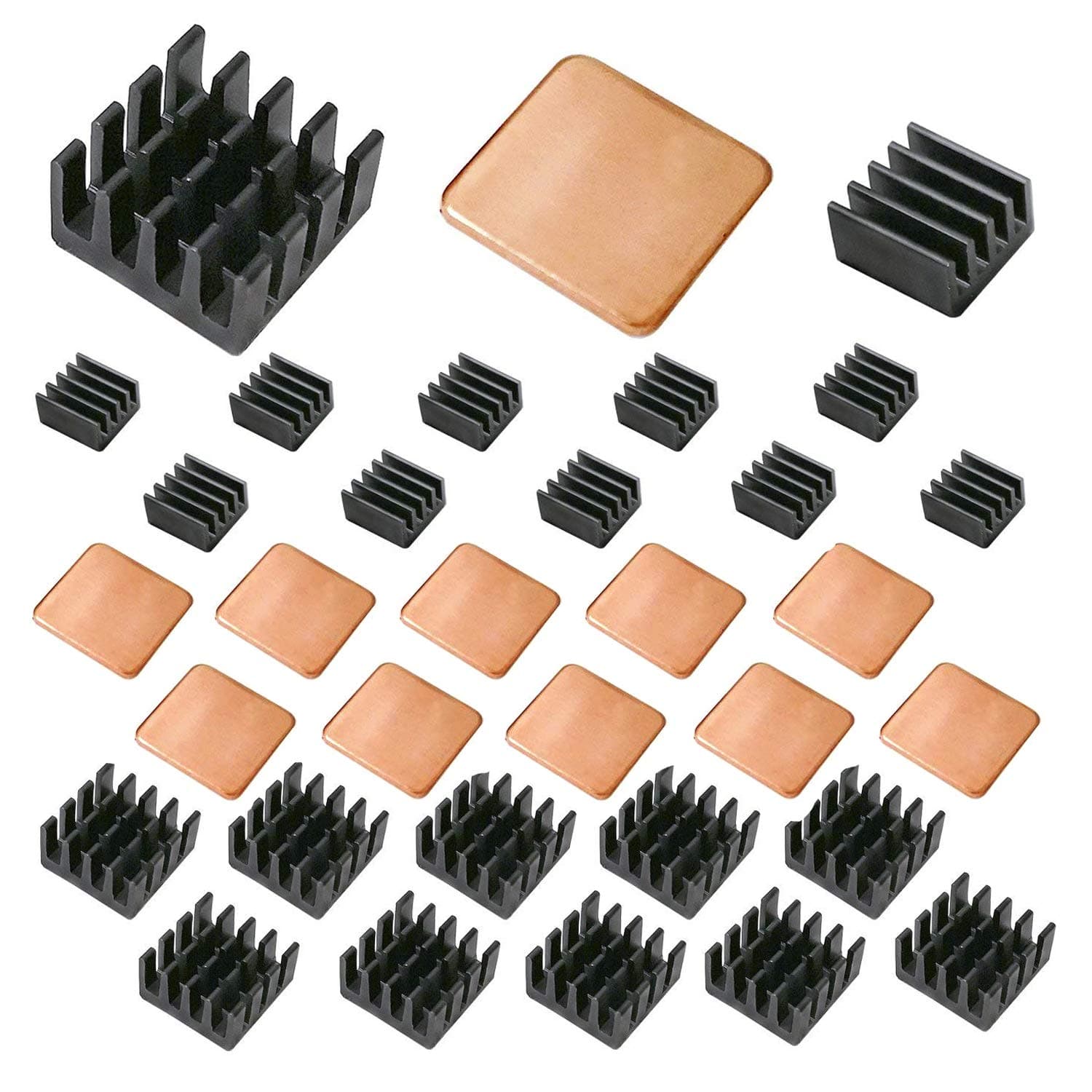 30PCS Raspberry Pi Heatsink Kit Copper Raspberry Pi Aluminum Heatsink for Cooling Cooler Raspberry Pi 3, Pi 2, Pi Model B+ by Lanpu
