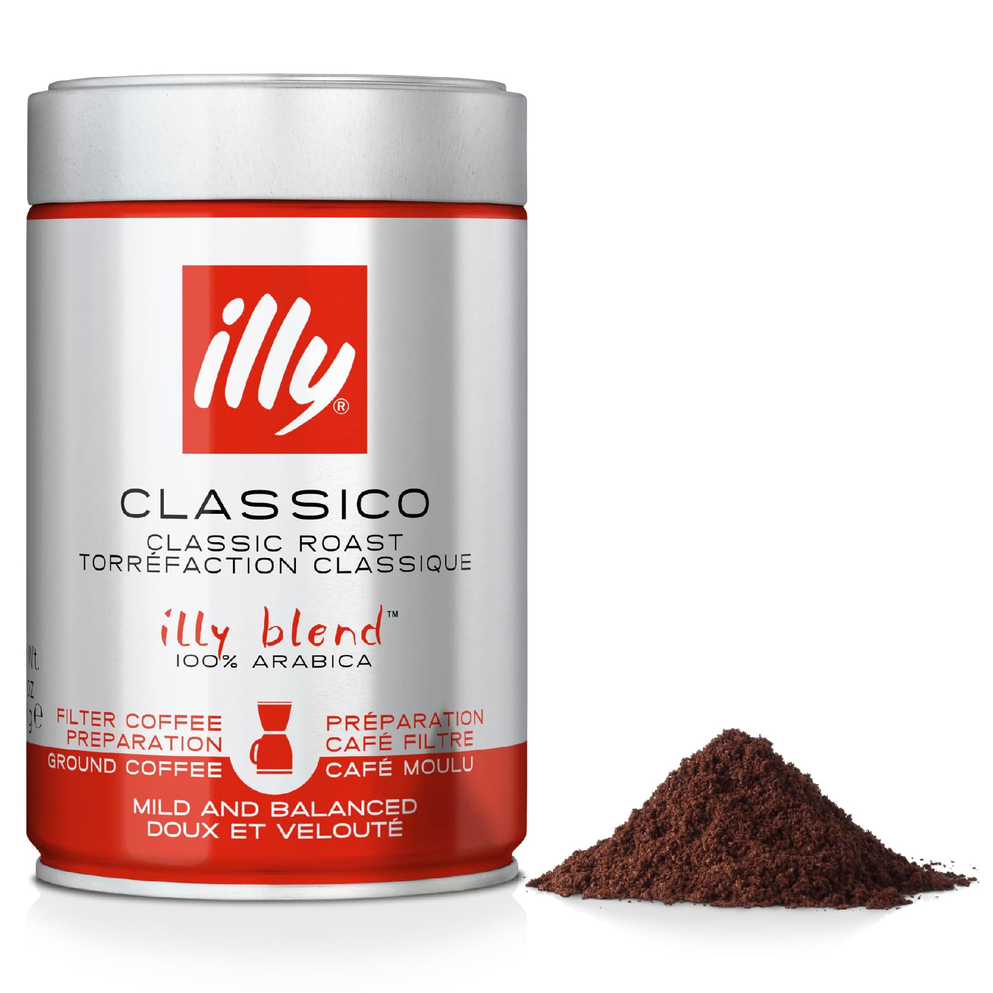 Classico Ground Coffee, Medium Roast, 100% Arabica, Coarse Grind for Cafetiere & Filter Coffee, Suitable for Drip Coffee Makers, 250g Tin