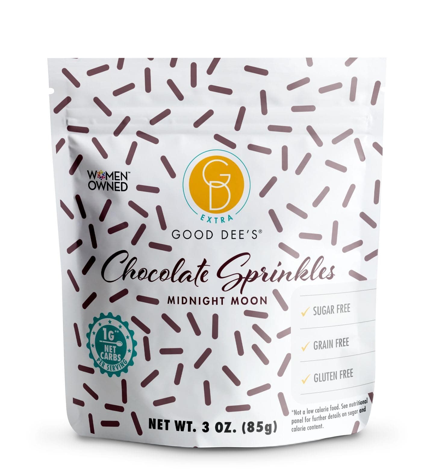 Good Dee's Hundreds and Thousands Sugar Free Chocolate Sprinkles | Low Carb Sprinkles | Keto Sprinkles with Natural Coloring | Diabetic, Dye-Free, Dairy-Free & Gluten-Free | (1g Net Carbs Per Serving)