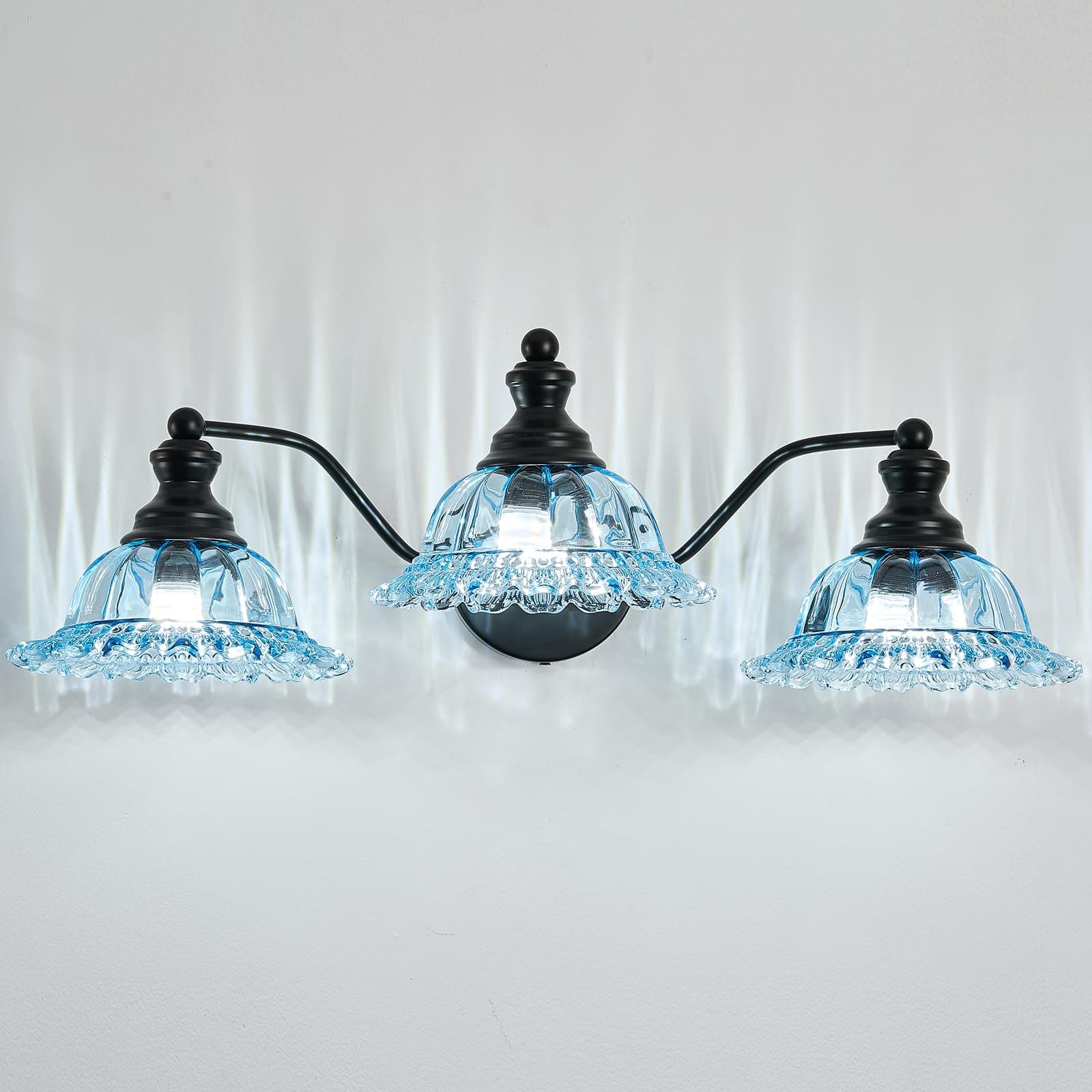 Blue and Black 3 Light Vanity Light Bathroom Vanity Light Fixture