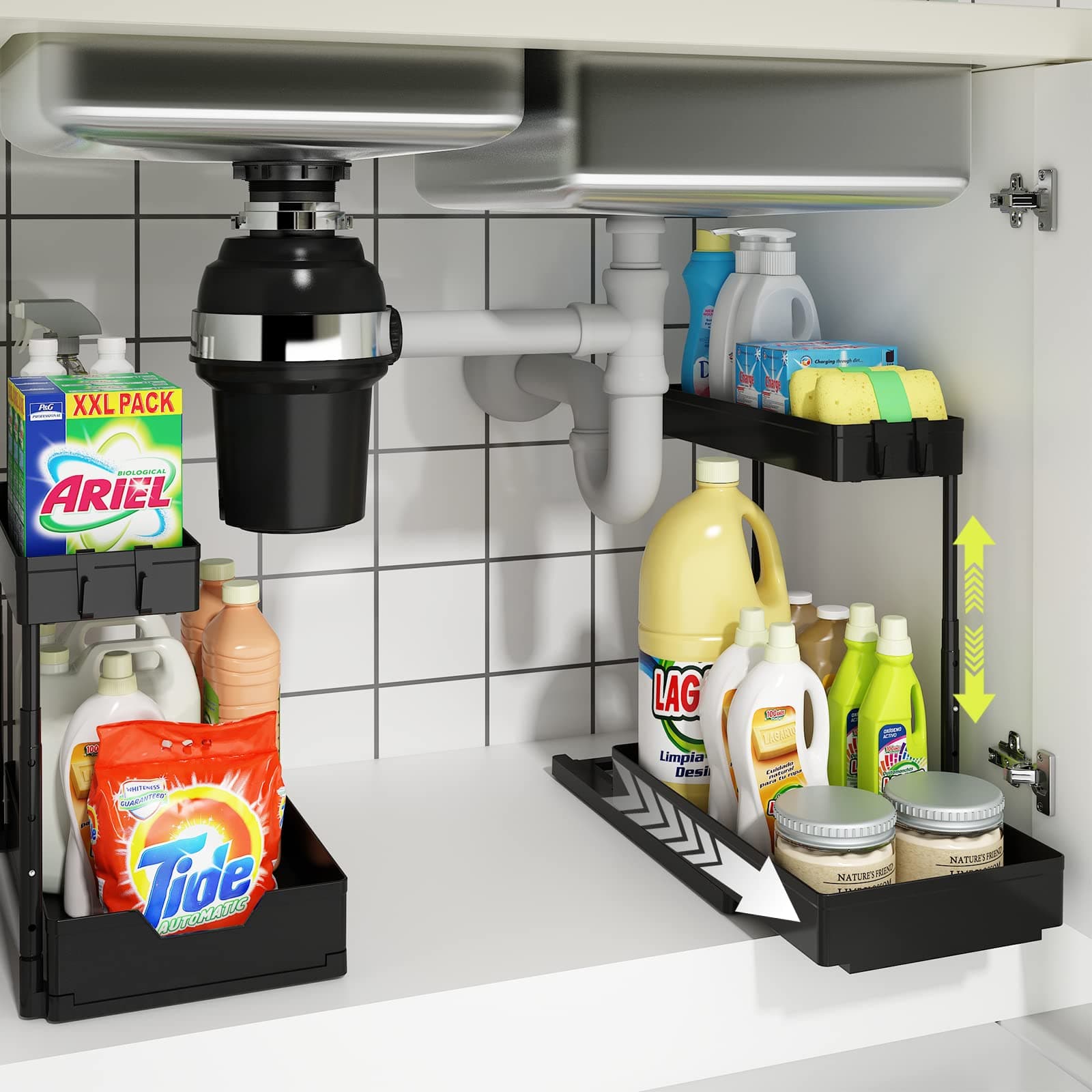 NADAMOO Pull-Out Organizer,Can ,Spice Racks for Cabinet