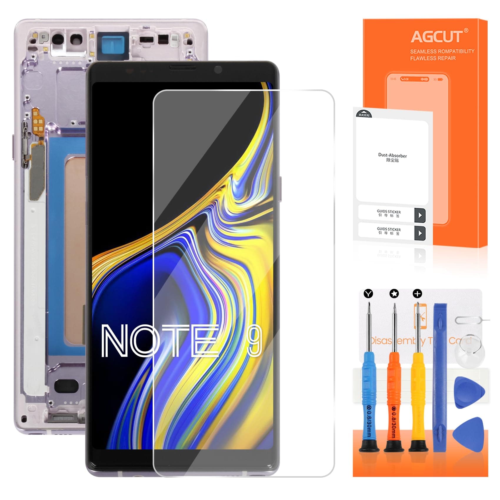 TFT for Samsung Galaxy Note 9 Screen Replacement for Display para Samsung Note 9 LCD SM-N9600 SM-N960F SM-N960U Screen Replacement Digitizer Touch Assembly with Frame(Not Fingerprint) (Purple)