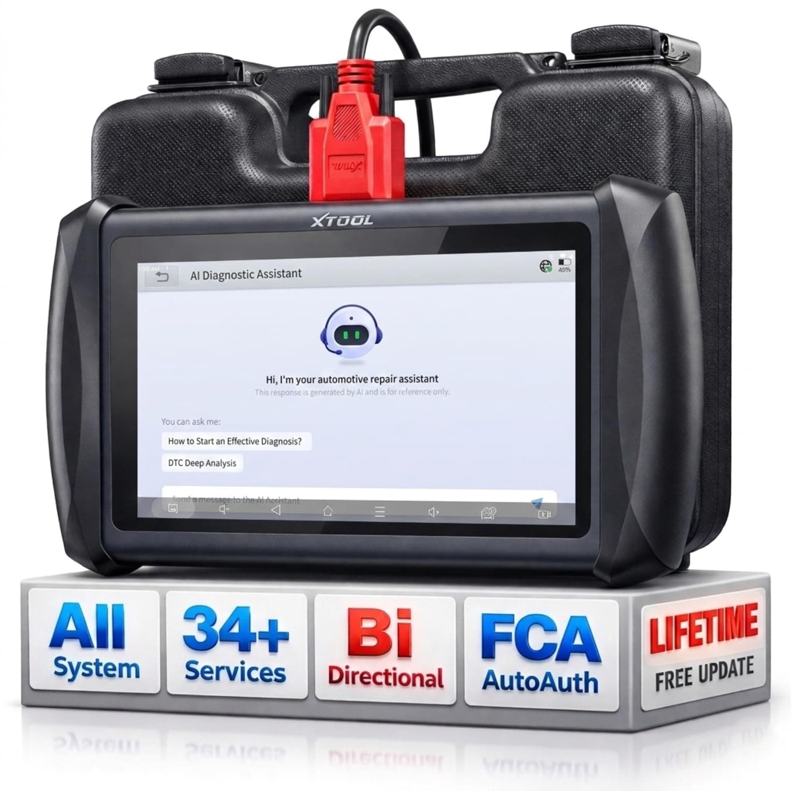 XTOOL IP616 V2.0 Bidirectional Scan Tool with Lifetime Free Updates, AI-Assisted Full System OBD2 Scanner Diagnostic Tool with 34+ Reset Services, Active Test, CAN FD & DoIP, FCA AutoAuth, Android 10