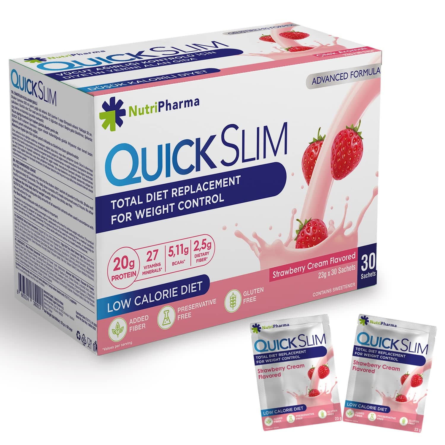 Quick Slim Meal Replacement Shake for Weight Loss, 30 Servings, 20g Protein, ...