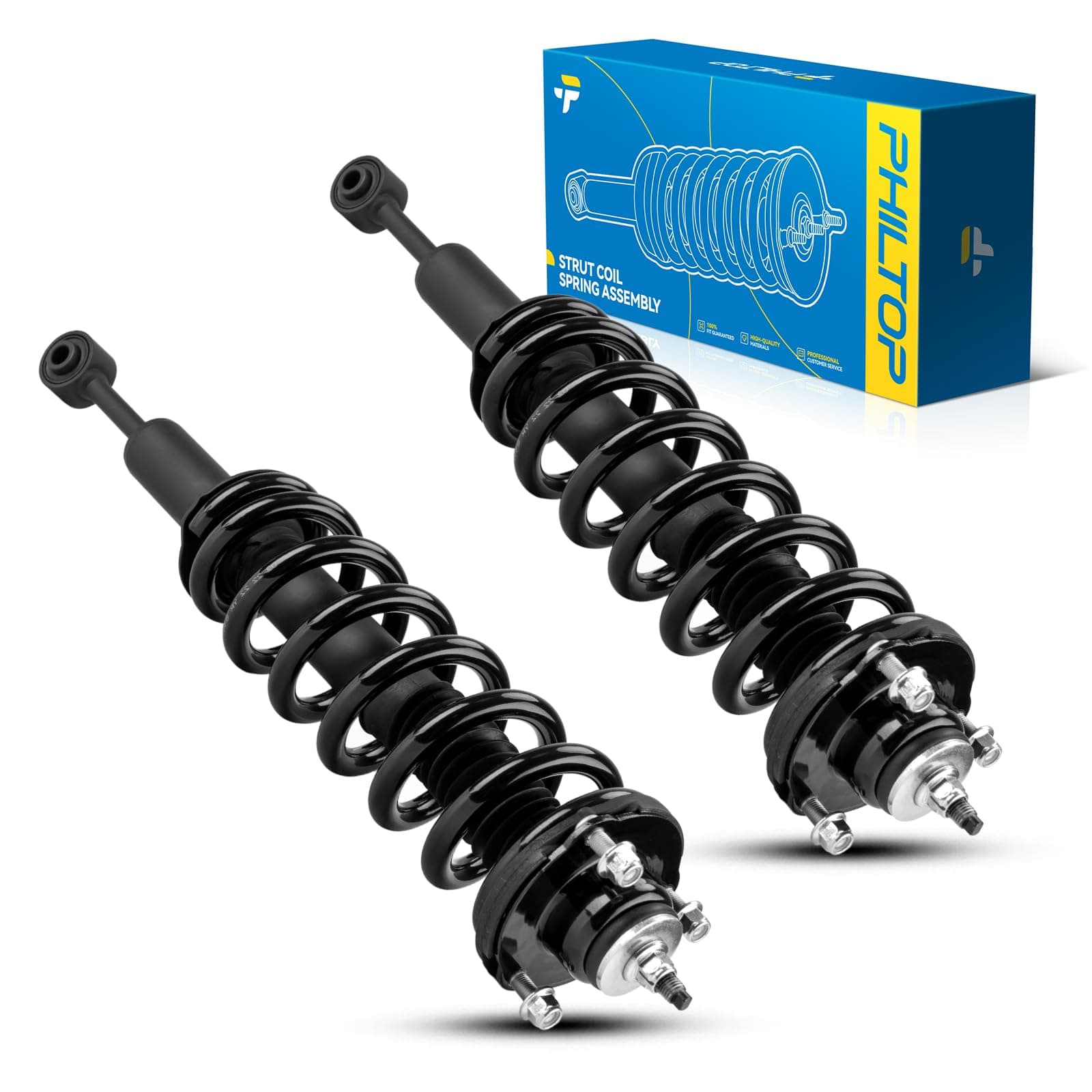 PHILTOP Front Struts Assembly Shock Absorber Fits 4Runner 2003-2020, FJ Cruiser 2007-2014, Tacoma 2005-2015, Quick Suspension 171371L 171371R, Struts with Coil Spring Assemblies SAA333 Set of 2
