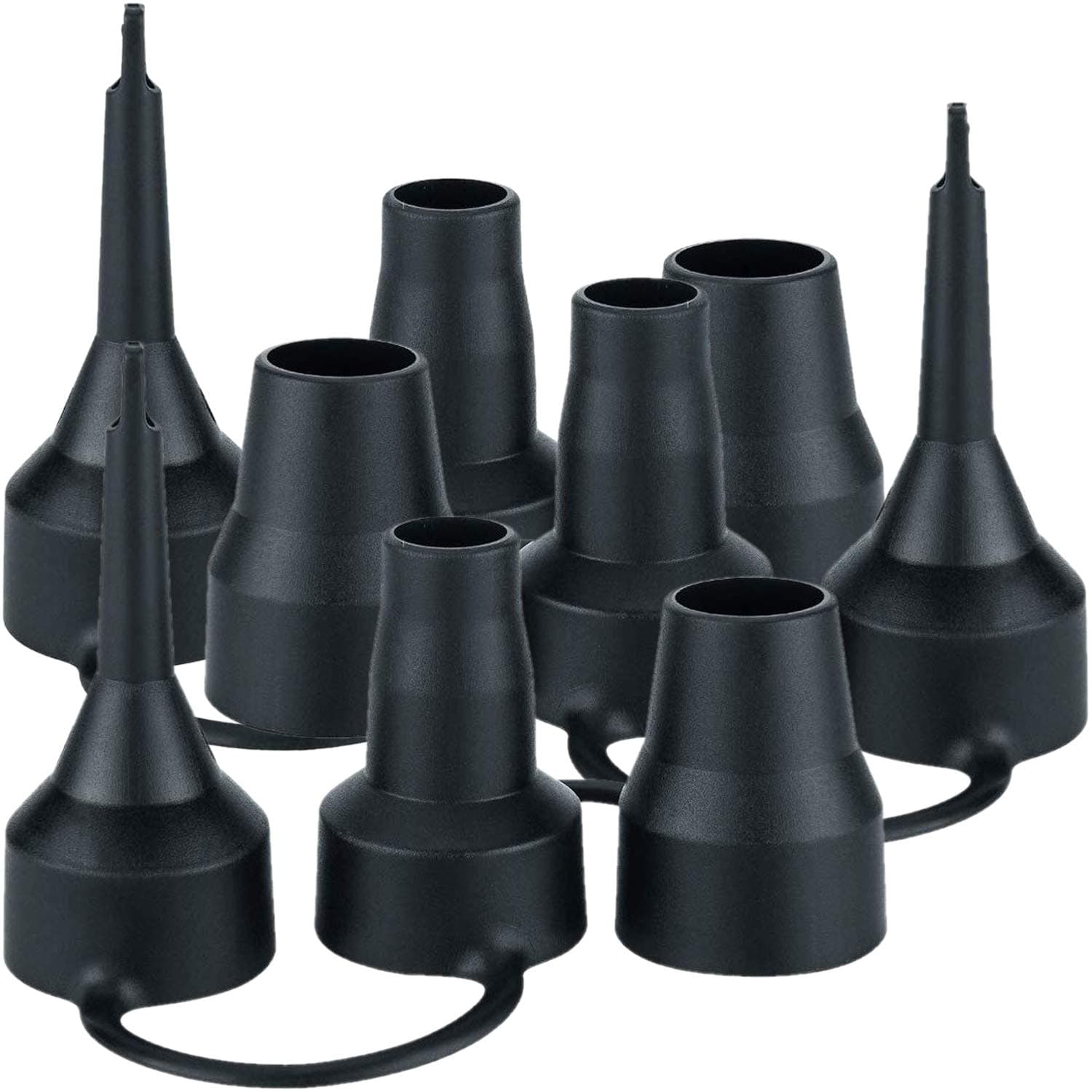 OIIKI 3 Set Replacement Nozzles, Plastic Pump Nozzles, 3 Size for Air Bed, Air Pump Nozzles for Inflatables, Air Mattress, Black