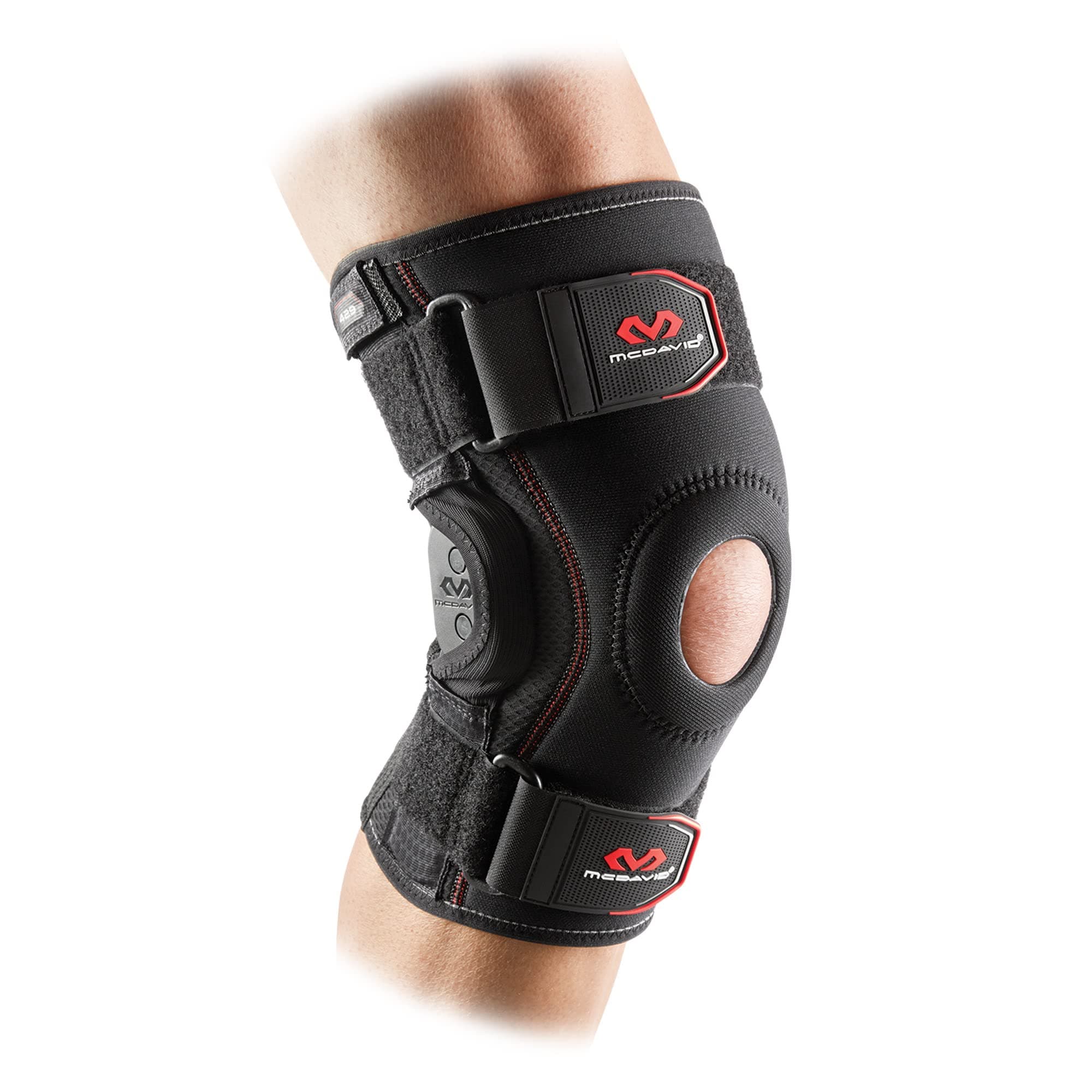 McDavid Knee Brace, Maximum Support with Polycentric Hinges & Cross Straps, Comfortable Compression & Extra Stability
