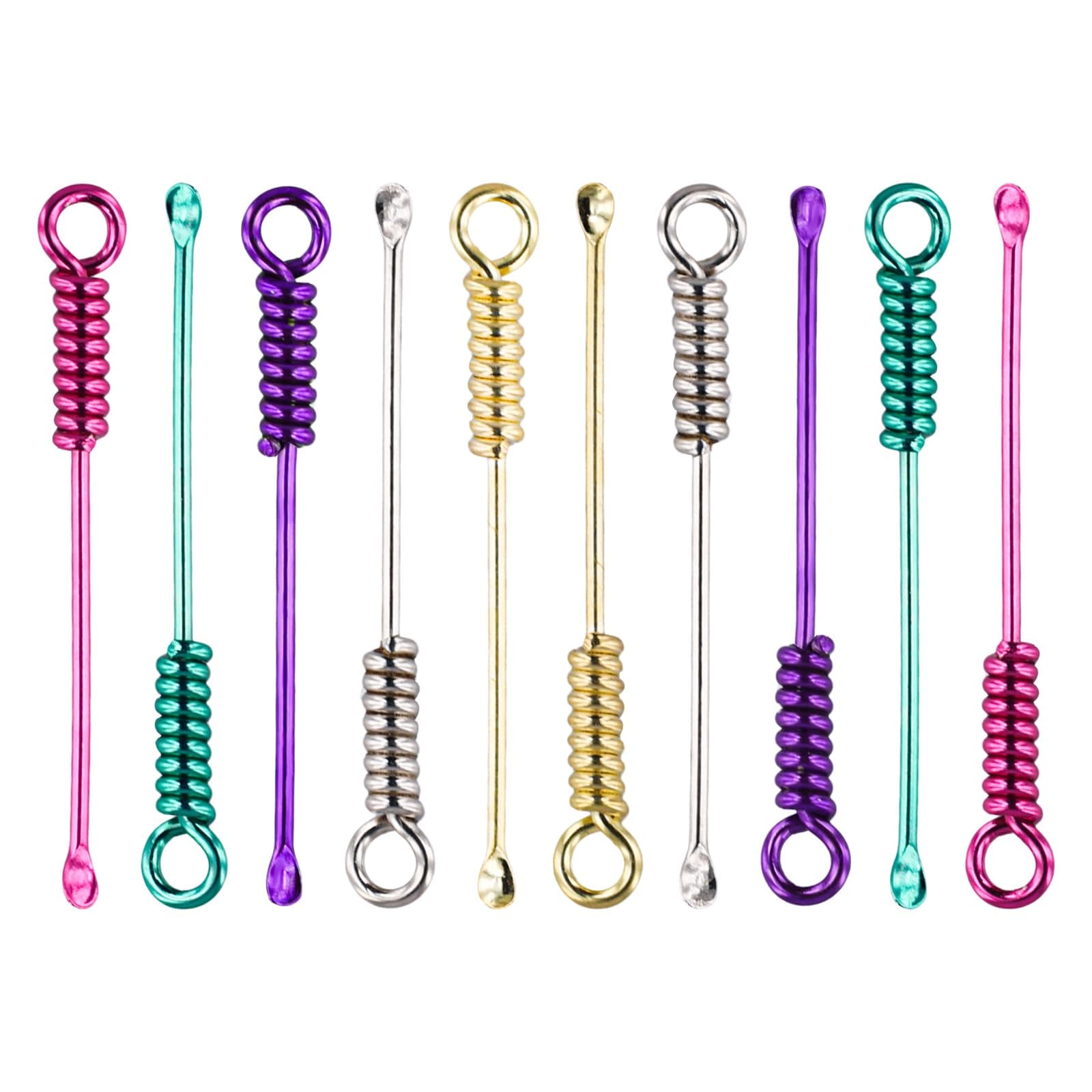 10pcs Mini Spoons, Mini Alloy Spoon Tiny Shovel Spoon Portable Scoop Pendant Tiny Measuring Spoons for Salts Filling Spice DIY Crafts