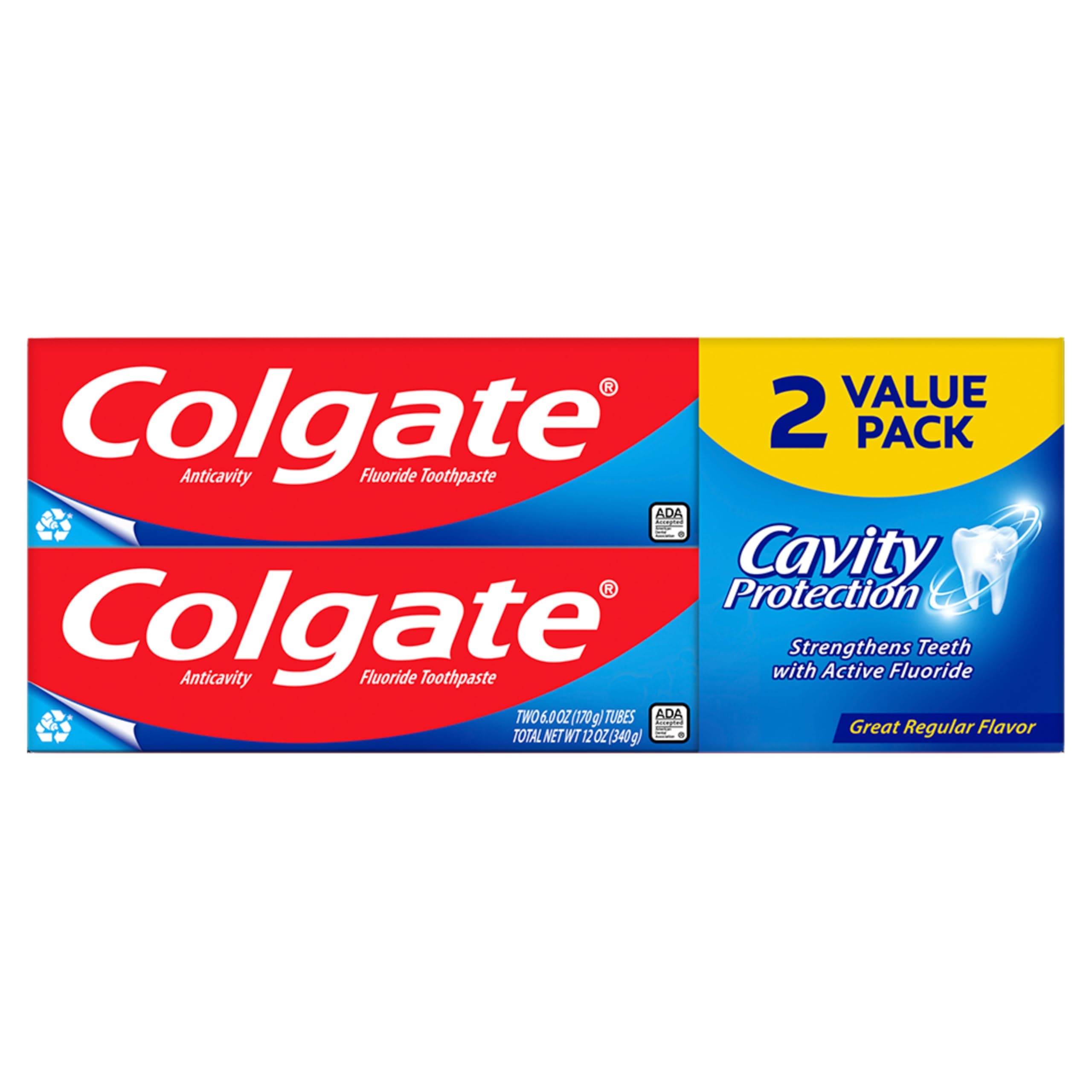 Colgate Cavity Protection Toothpaste with Fluoride - 6 Ounce (Pack of 2)
