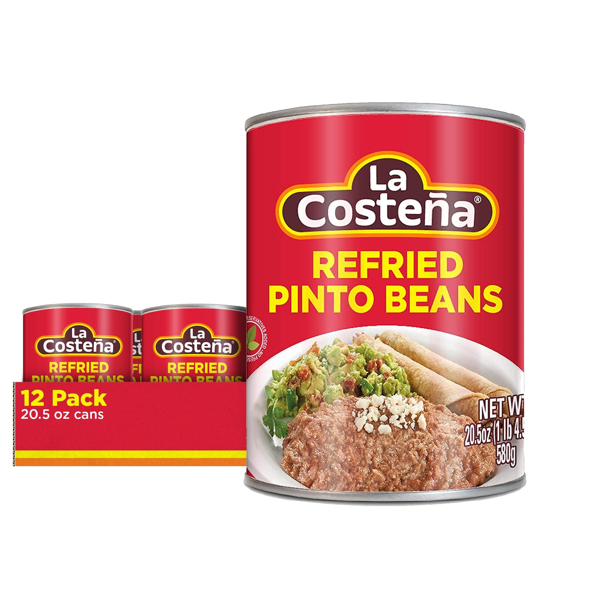 La Costeña Refried Pinto Beans, 20.5 Ounce Can (Pack of 12)