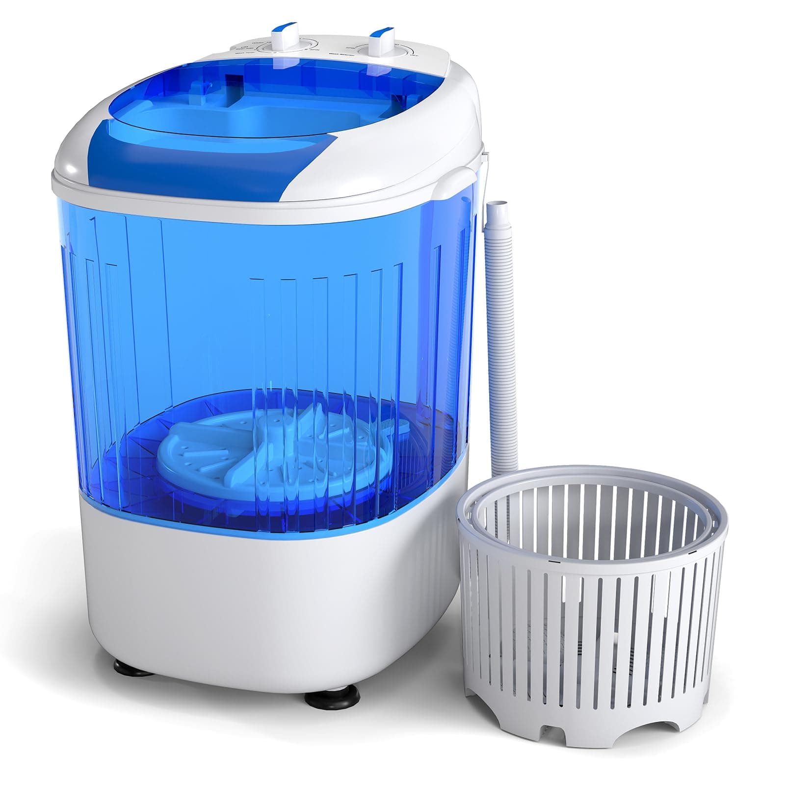 Mini Portable Washing Machine, 5.5 lbs Capacity, Compact Laundry Washer with Spin Tub & Drain Hose, Perfect for Apartment Dorms RV Home (Blue)