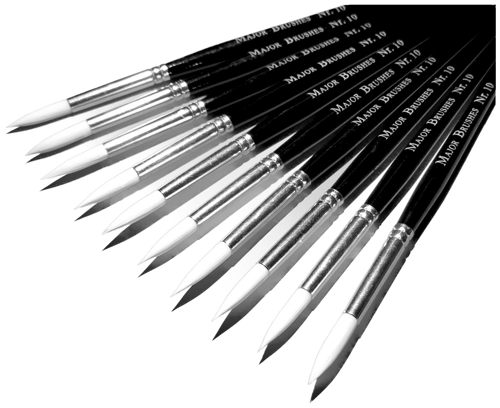 Major Brushes Sable Substitute Size 10 Paint Brushes - Pack of 10
