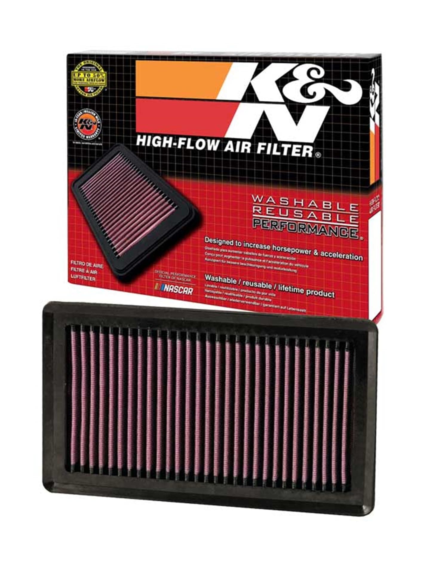 Engine Air Filter: High Performance, Premium, Washable, Replacement Filter: Compatible with 2004-2019 Nissan/Chevy/Venucia (NV200, AD, Cube, Evalia, Wingroad, March, Micra, other models), 33-2375
