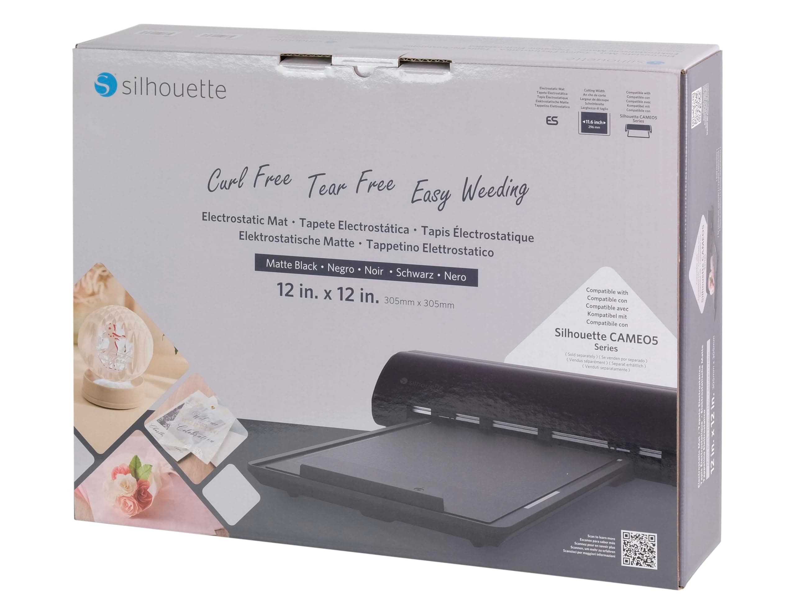 Silhouette Electrostatic Cutting Mat 12"X12"-Black ESMTBLK