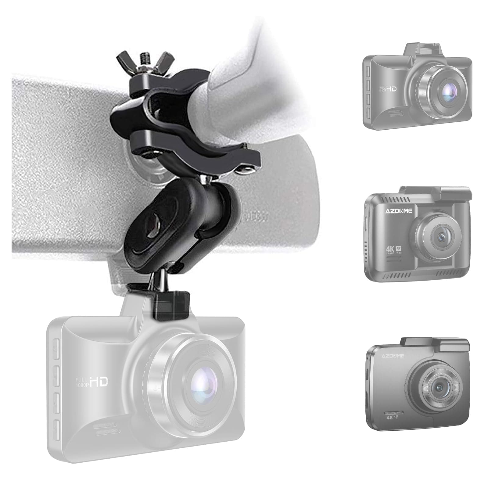 AZDOMEDash Camera Mirror Mount Holder Kit, Dash Cam Mount for Rove R2-4K Dashcam, M01 Pro, M17, M16, GS63H, GS65H Car Camera