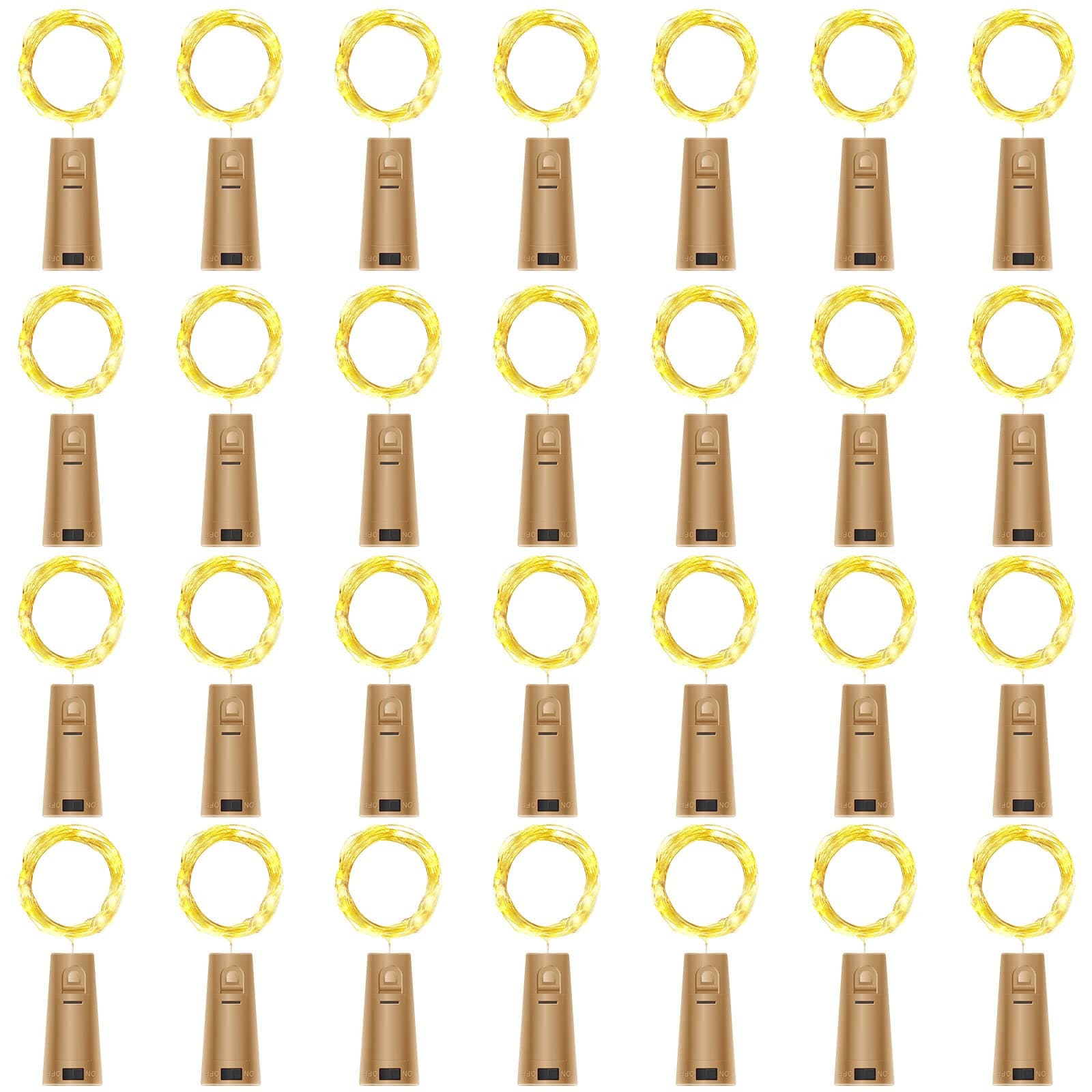 AOTHOD 28 Pack Wine Bottle Lights with Cork – Cork Lights for Wine Bottles 7 ft Silver Wire Mini Cork Fairy Lights Battery Operated, Tiny Wine Cork Lights for DIY,Party, Wedding,Decor (Warm White)