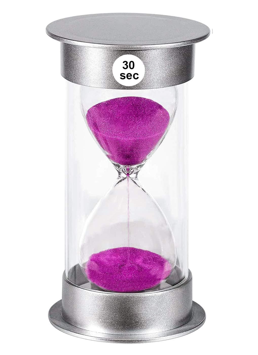 SuLiao Large 30 Seconds Sand Timer Colorful Unbreakable Sand Timer Plastic Purple 30 Seconds for Kids Games Classroom