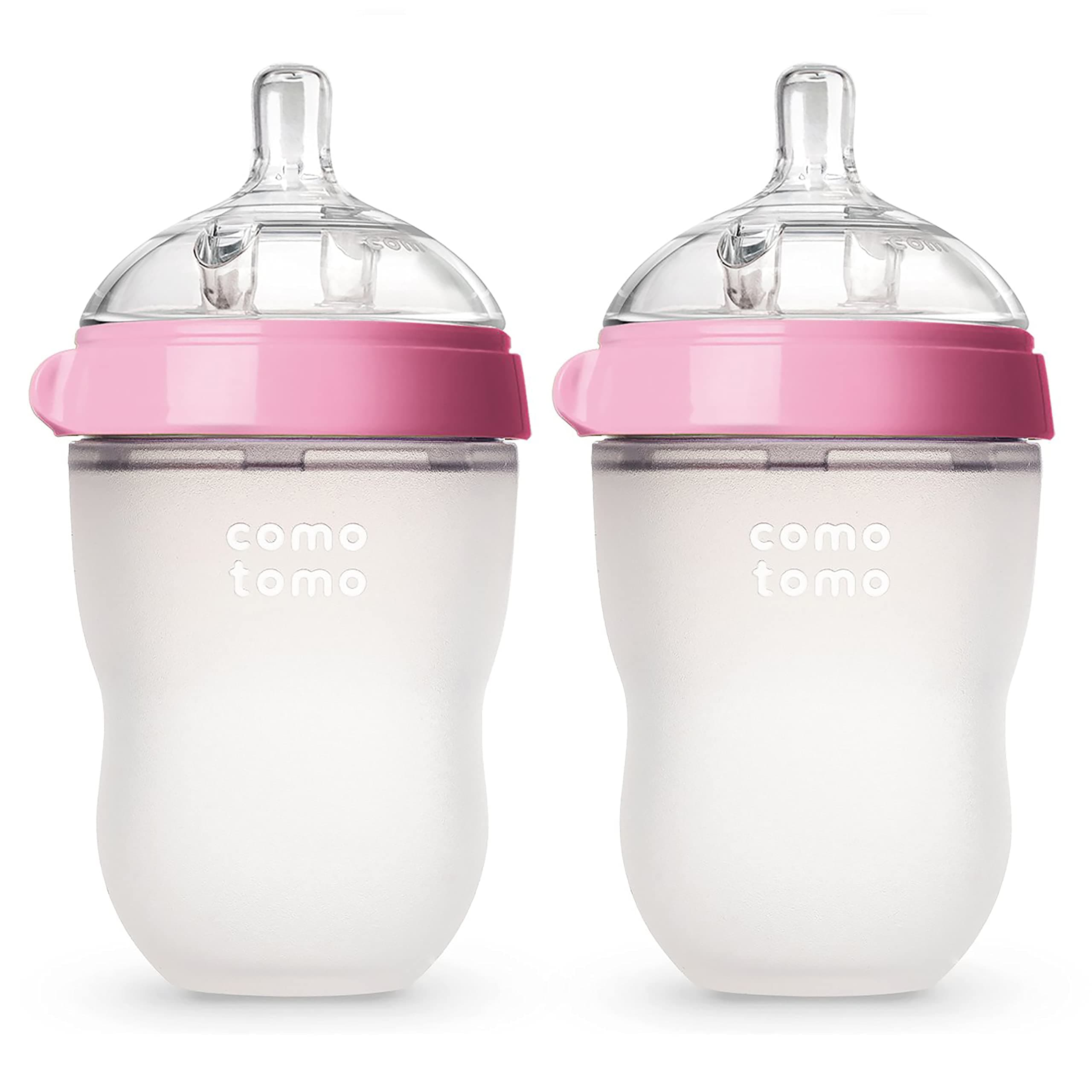 Comotomo Baby Bottle Double Pack, Pink, 8oz