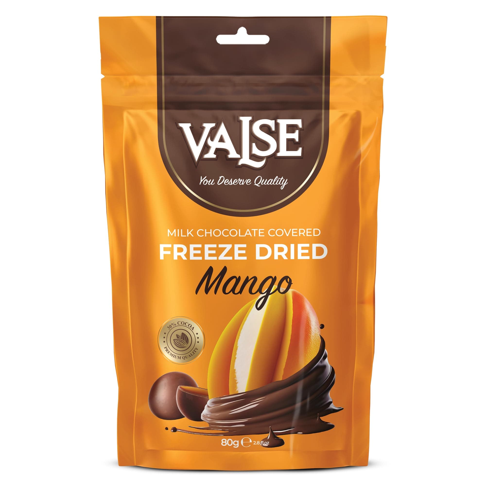 Chocolate Covered Mango, Milk Chocolate Covered Freeze Mango, 2.8 oz Chocolat...