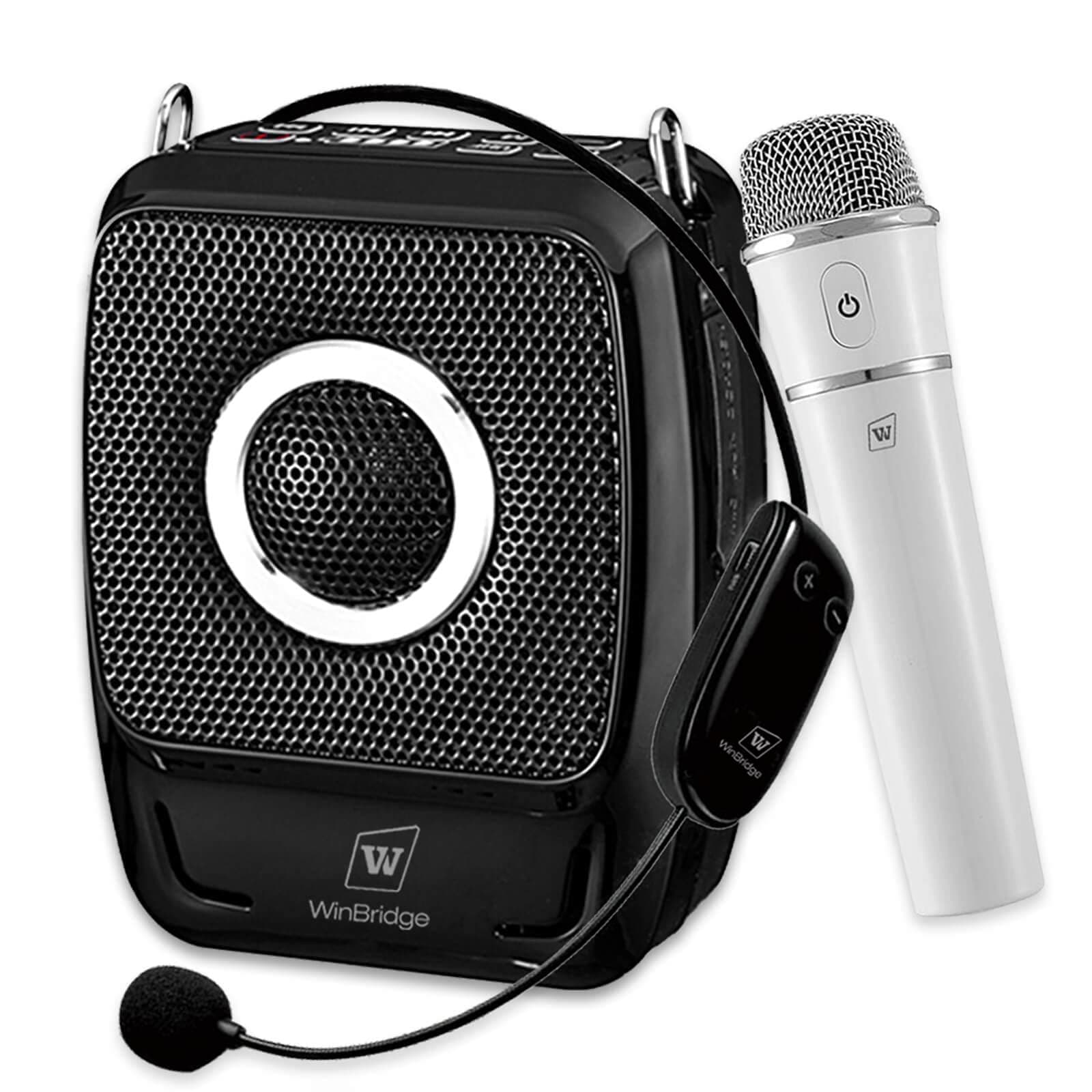 Voice Amplifier with 2 Wireless Microphones, 5.0 Bluetooth Wireless Microphone and Speaker Set with Shoulder Strap-Powerful 25W Rechargeable Portable Personal Pa System for Teachers Meeting