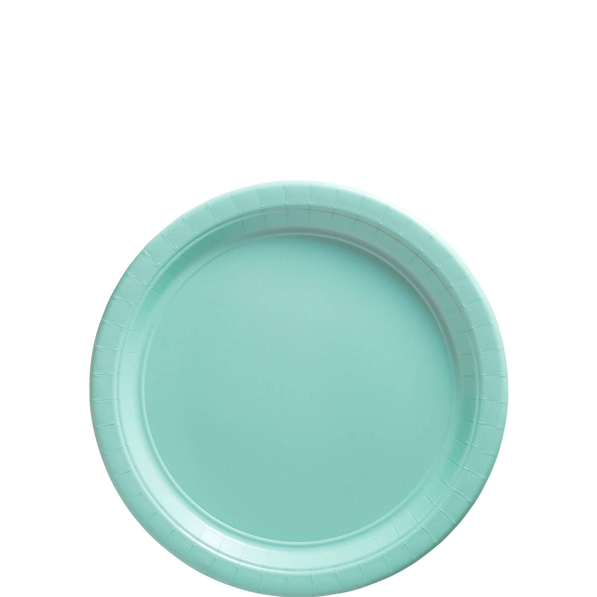 Robin's Egg Blue Round Paper Plates - 6.75" (50 Pc) - Sturdy & Eco-Friendly Party Essentials - Perfect for Celebrations & Events