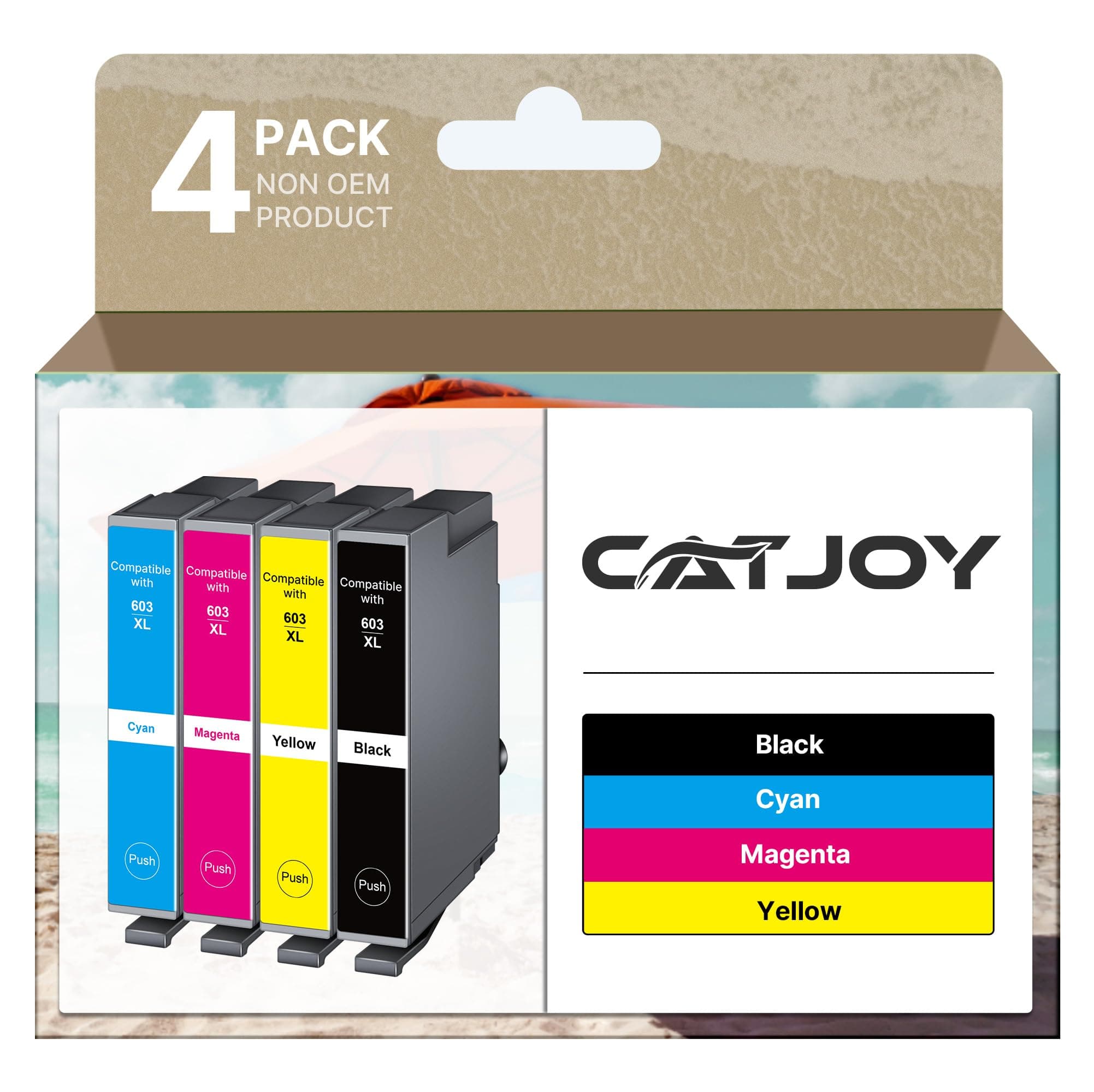Compatible with Epson 603 603 XL Ink Cartridges Multipack for Expression Home XP-3100 XP-4100 XP-2100 XP-2105 XP-3105 Workforce WF-2810 WF-2830 WF-2835 (Black Cyan Magenta Yellow,4-Pack)