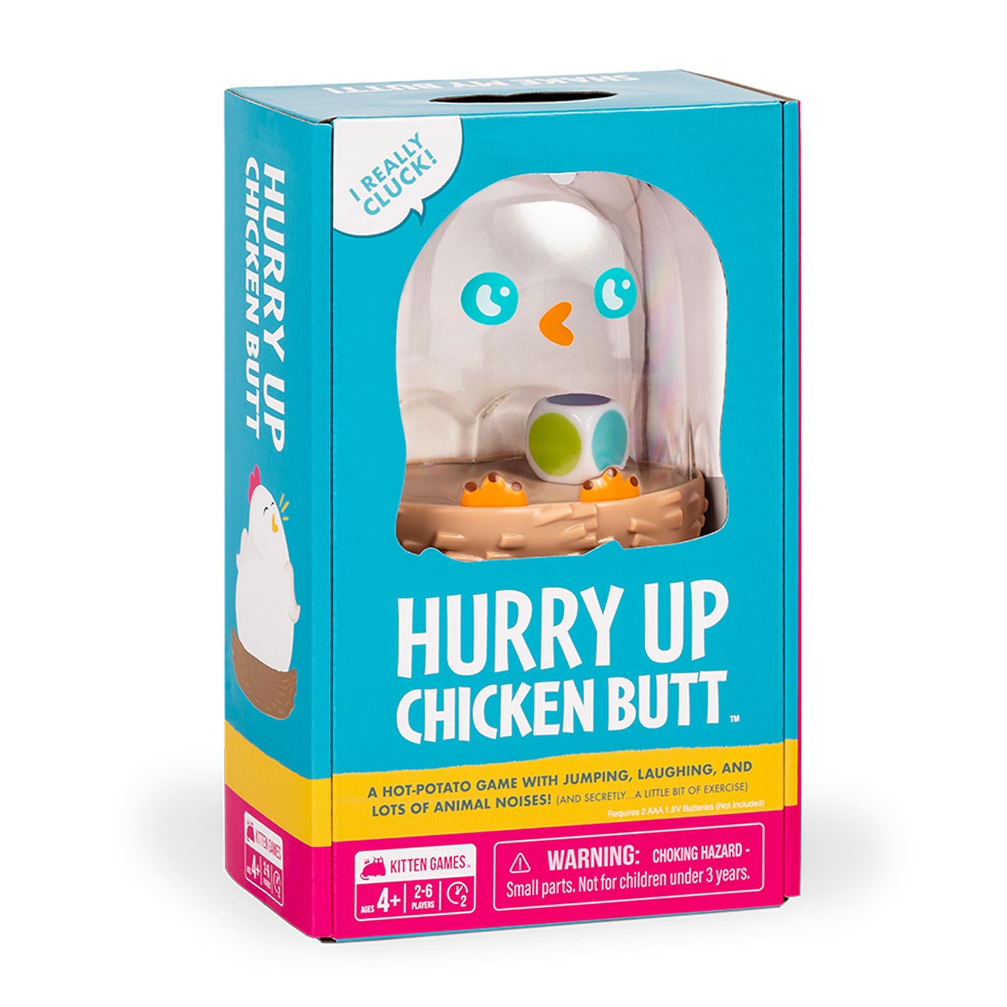 Exploding Kittens - Hurry Up Chicken Butt 2-6 Players - Ages 4+ - 2 Minutes to Play - Hot Potato Style Card Game - Creative Kids Game, Perfect for Family Night Fun