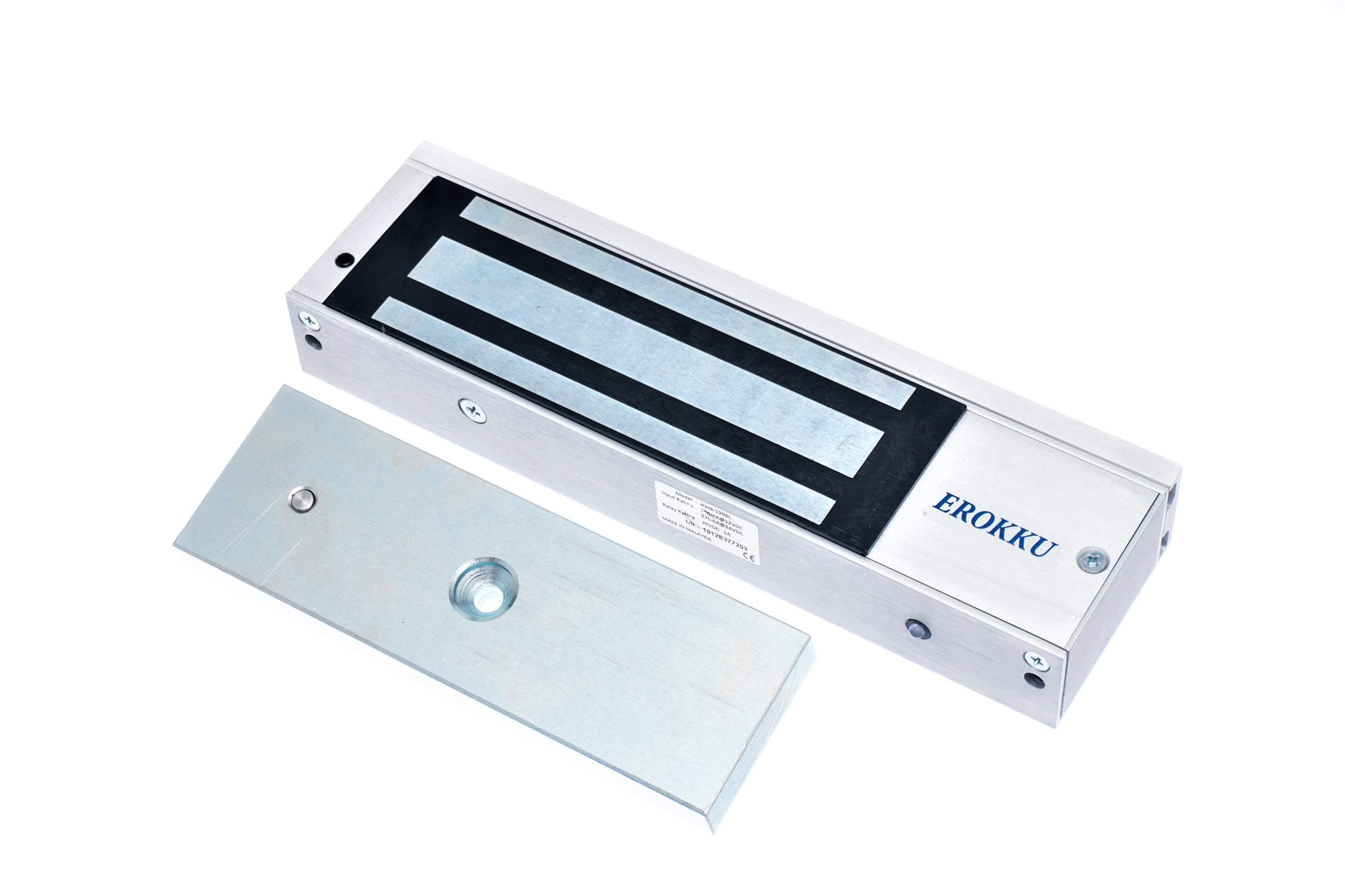 Elock 1200 lbs MagLock/Electromagnetic Lock with LED, UL Certified, Holding Force for Access Control 12/24VDC