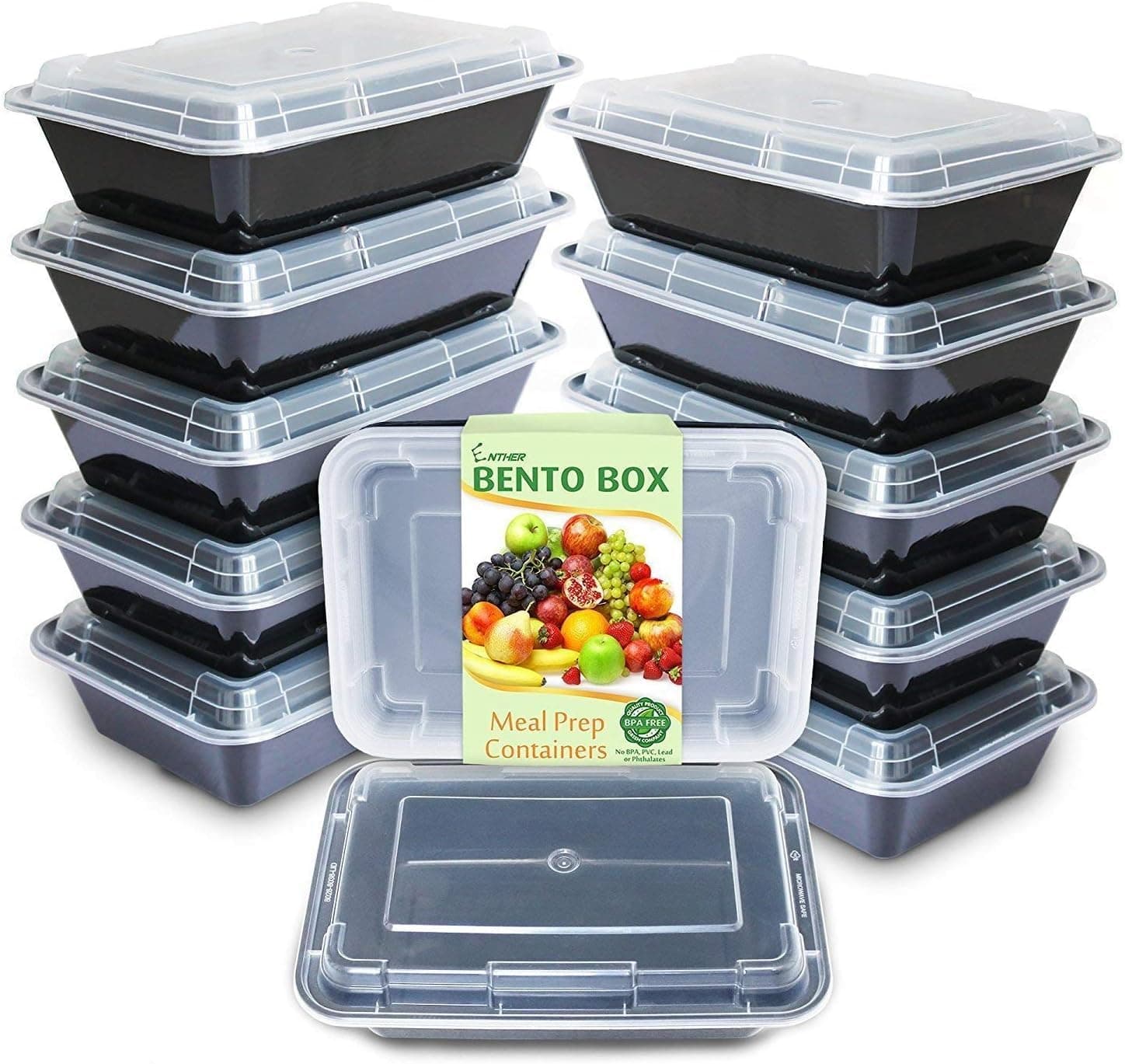 Meal Prep Containers 12 Pack 1 Compartment Single Lids Food Storage Bento BPA Free | Stackable | Reusable Lunch Boxes, Microwave/Dishwasher/Freezer Safe Portion Control (28 oz)