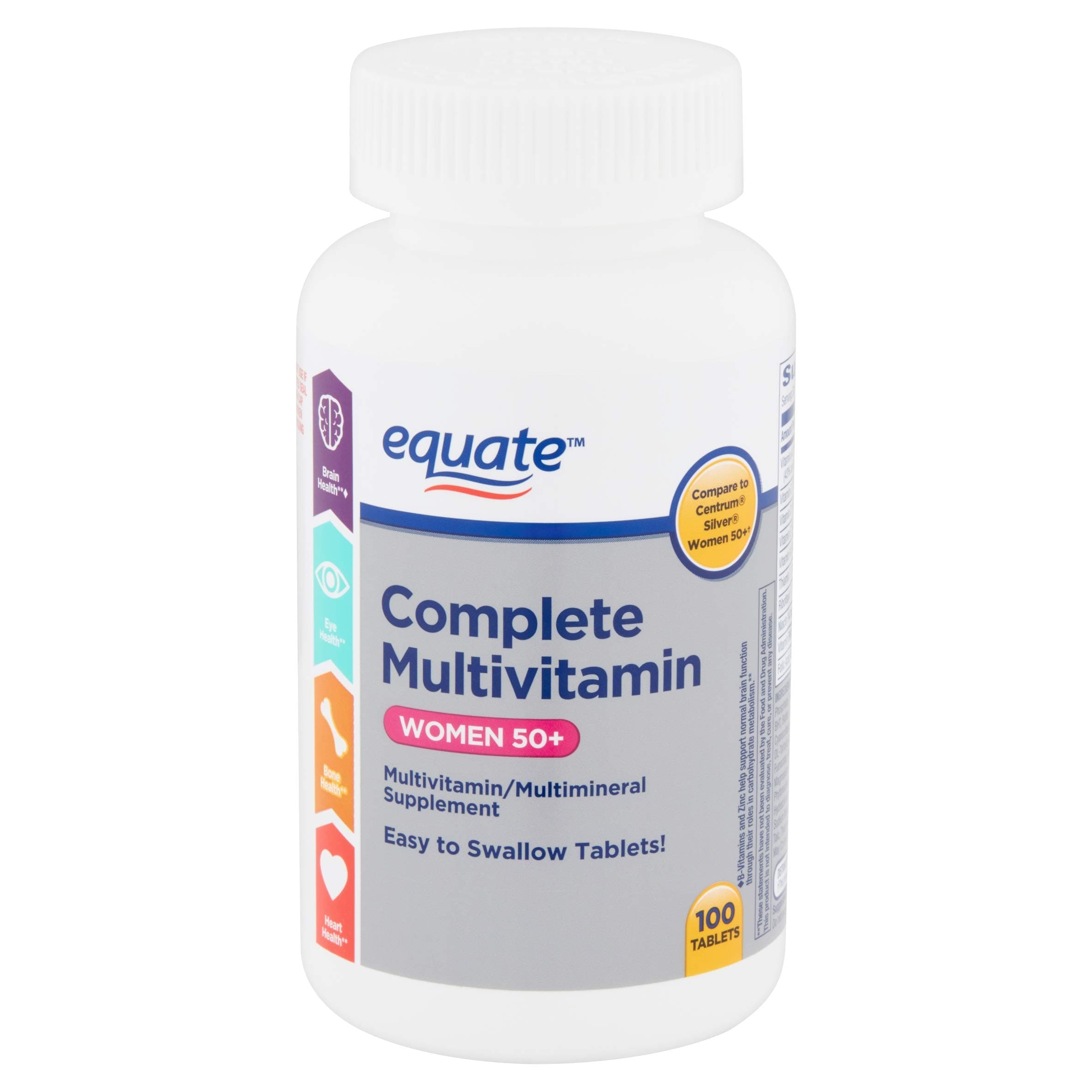 Equate Complete Multivitamin Tablets, Women 50+, 100 Tablets