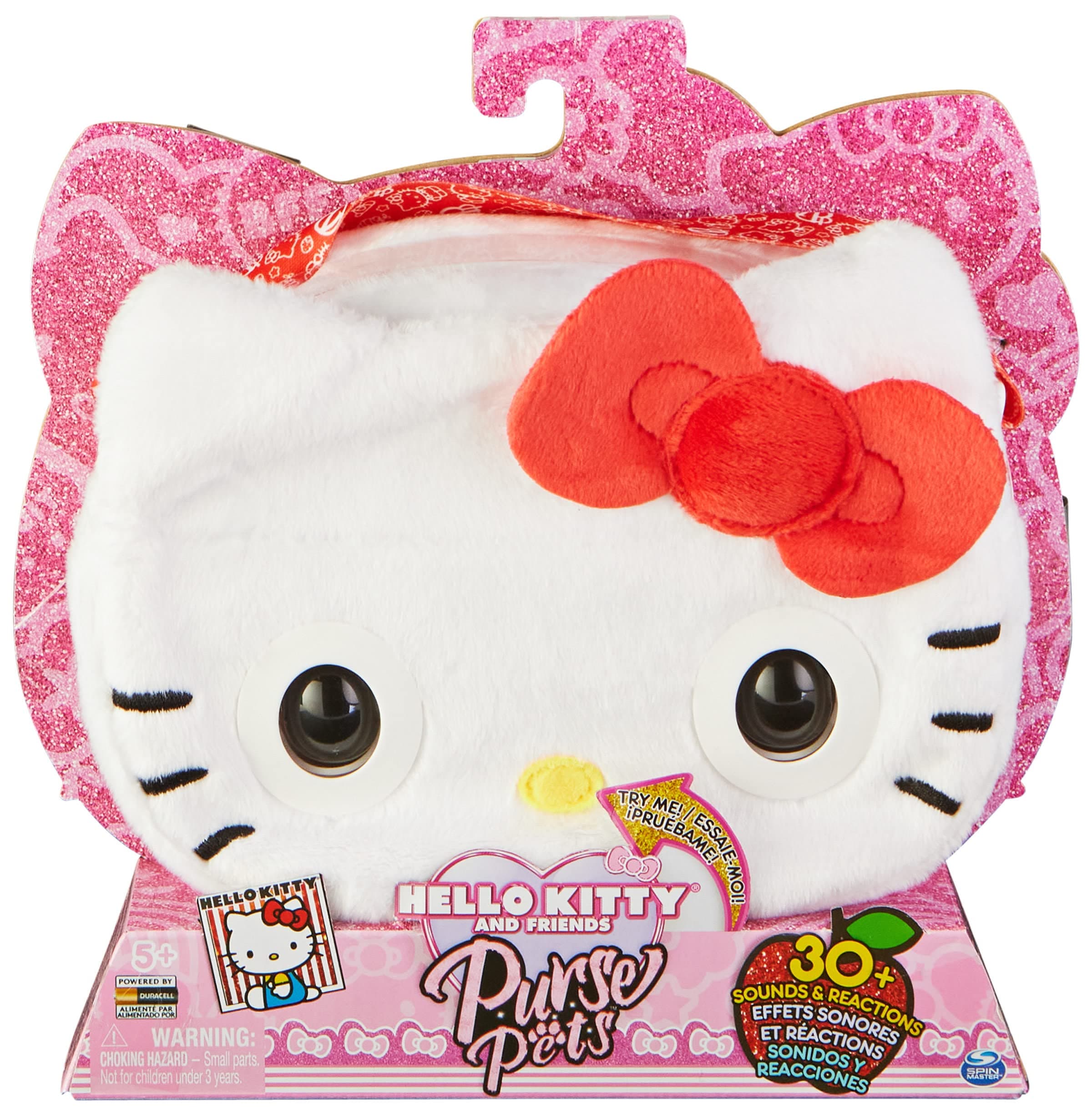 Purse Pets 6065146 Hello Kitty Interactive Shoulder Bag with 30+ Sounds, Reactions, Blink Eyes and Music, from 5 Years