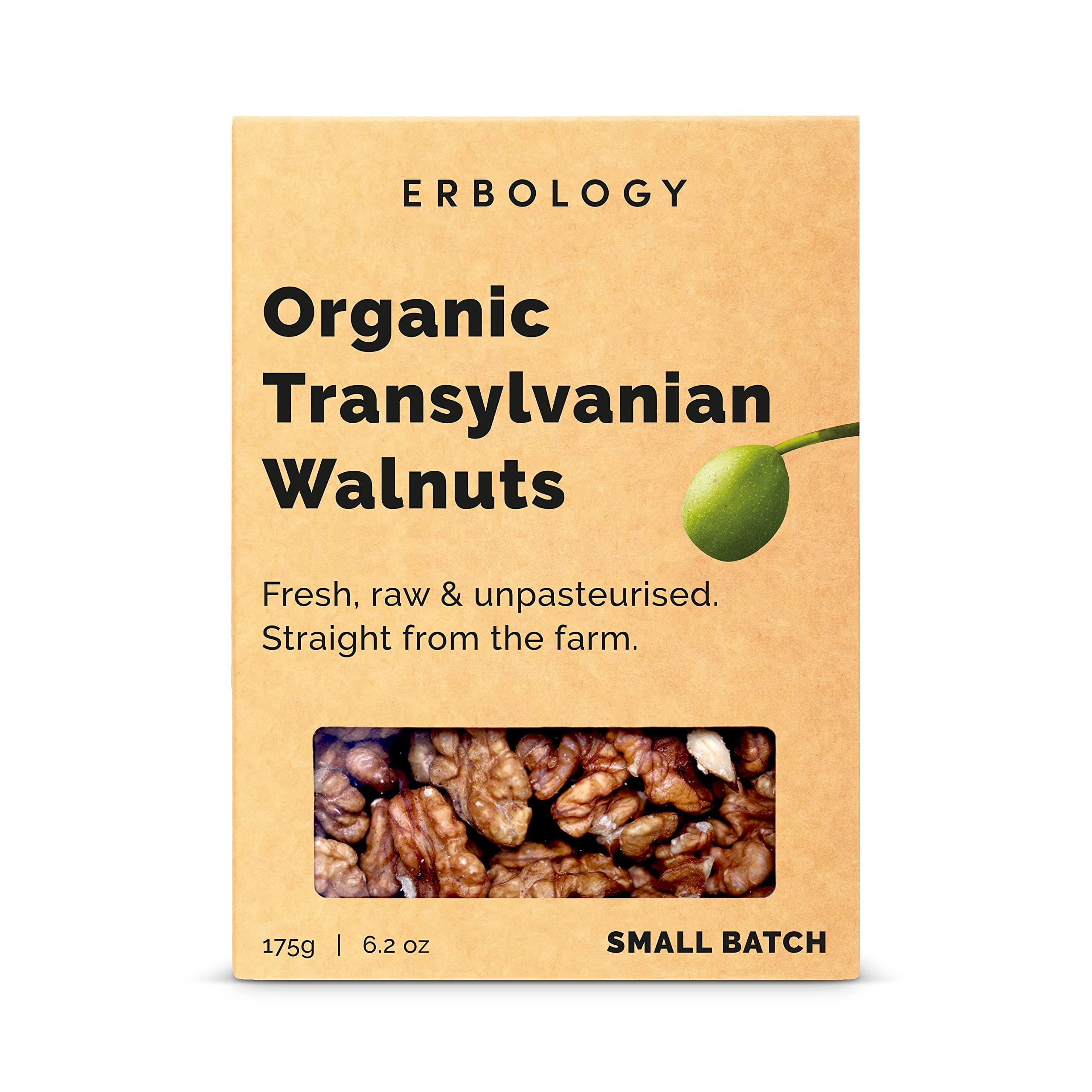 100% Organic Walnuts 175g - Fresh, Raw and Unpasteurised - Small Batch - Sustainably Straight from Farm in Transylvania - Non-GMO - Recyclable Packaging
