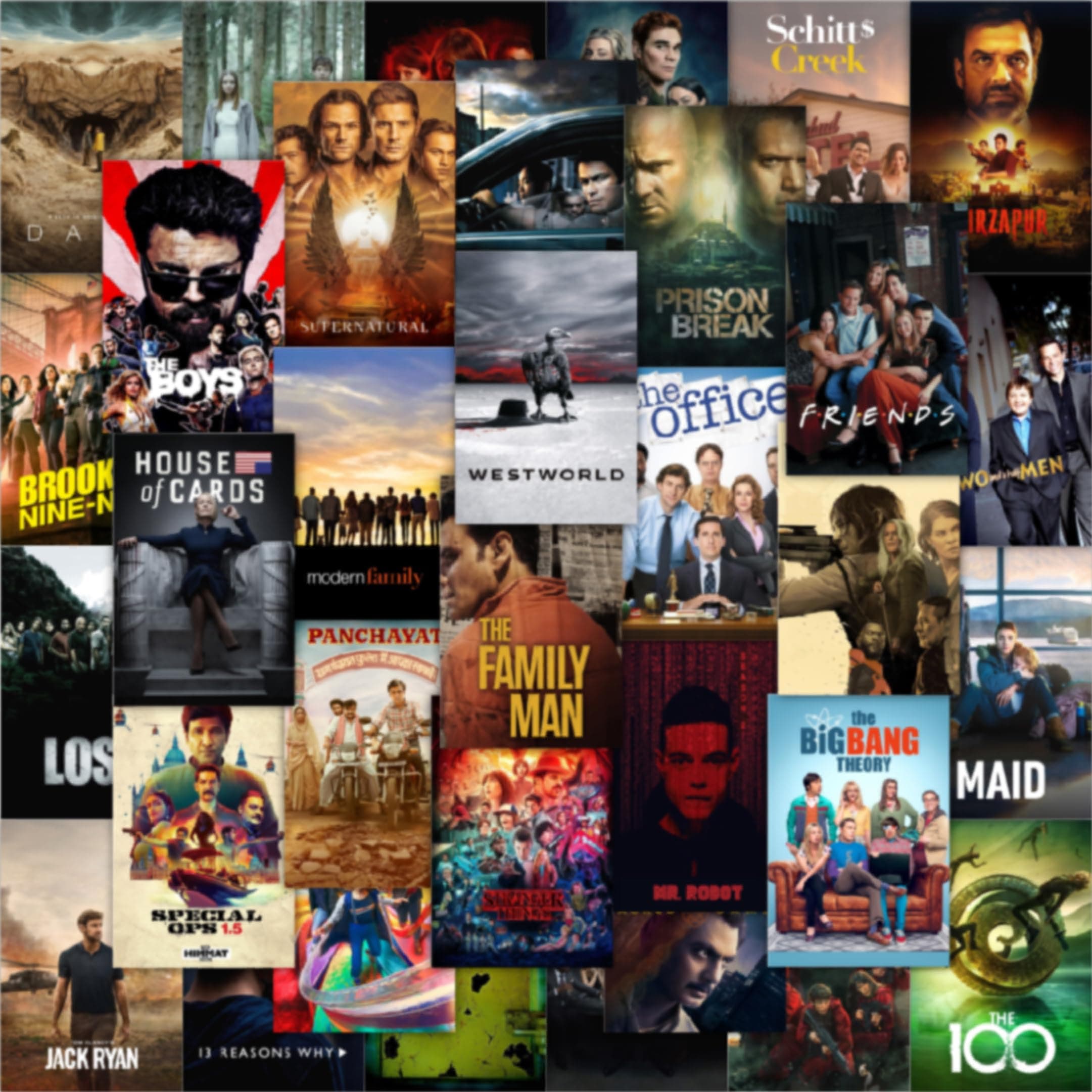 CodersParadise Aesthetic 54 Pcs Web Series Wall Collage Kit Poster - 4 x 6 Inches Self Adhesive Posters - Wall Art For Bedroom, Office