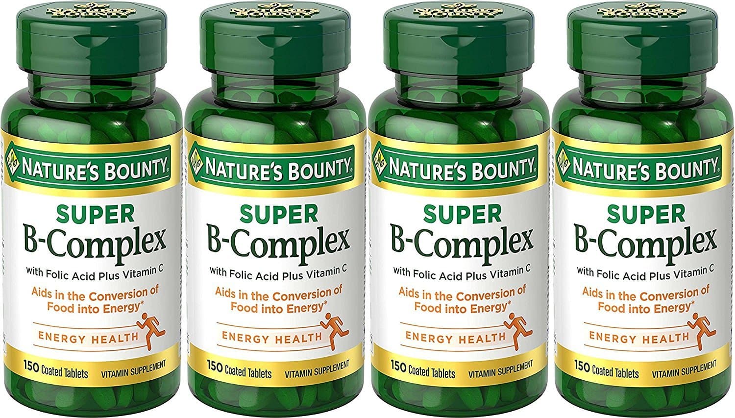 B-Complex with Folic Acid Plus Vitamin C, Tablets 150 Each (Pack of 4)