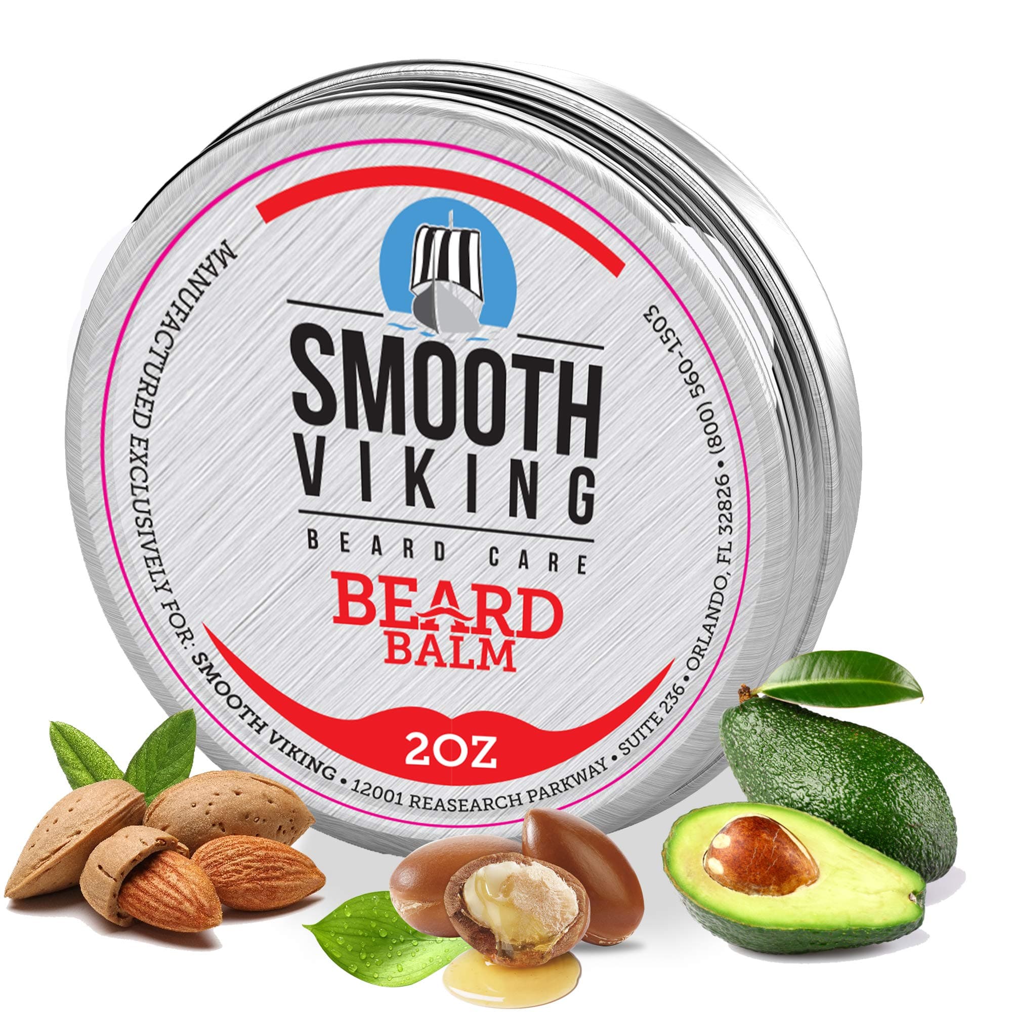 Smooth Viking Beard Styling Balm for Men - Strong Hold Formula with Essential Oils & Beeswax for Healthy Beard & Mustache Growth, 2oz