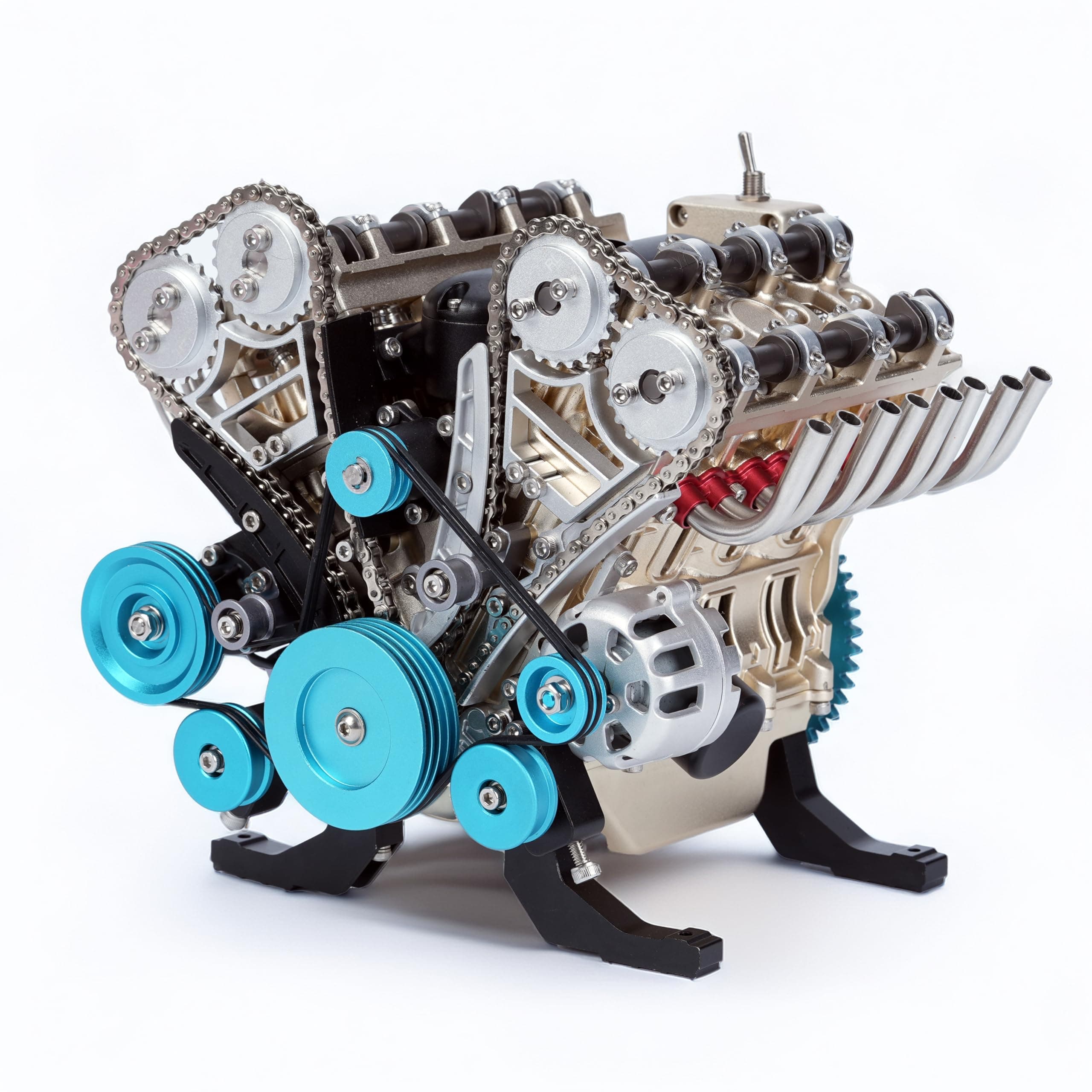 v8 Engine Model kit That Runs Mechanical Metal Assembly DIY Car Engine Model Kit 500+Pcs Educational Experiment (8 Cylinder Engine)