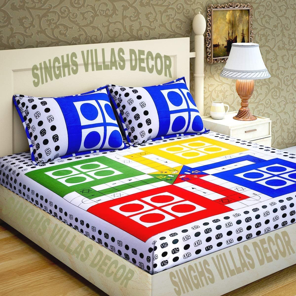 Cotton 166 TC Bedsheet (King_Multicolour)