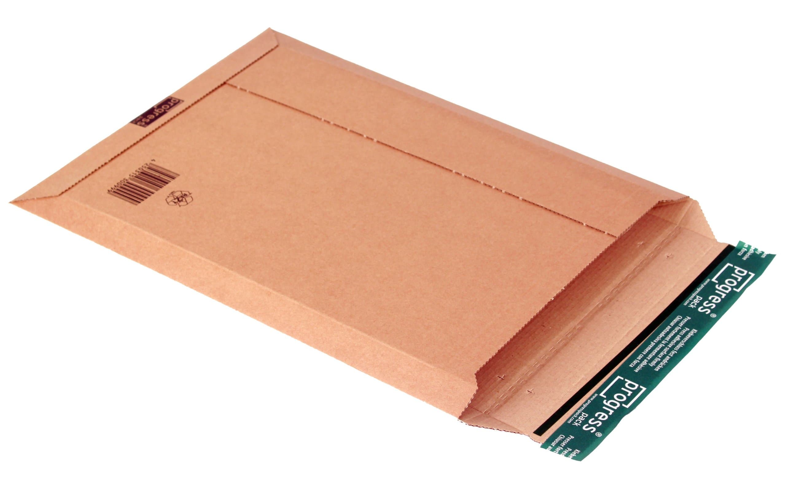 progressPACK Premium PP W01.08 Calendar Envelopes - Corrugated Cardboard - DIN A3-335 x 500 x up to 50 mm - Pack of 25 - Brown
