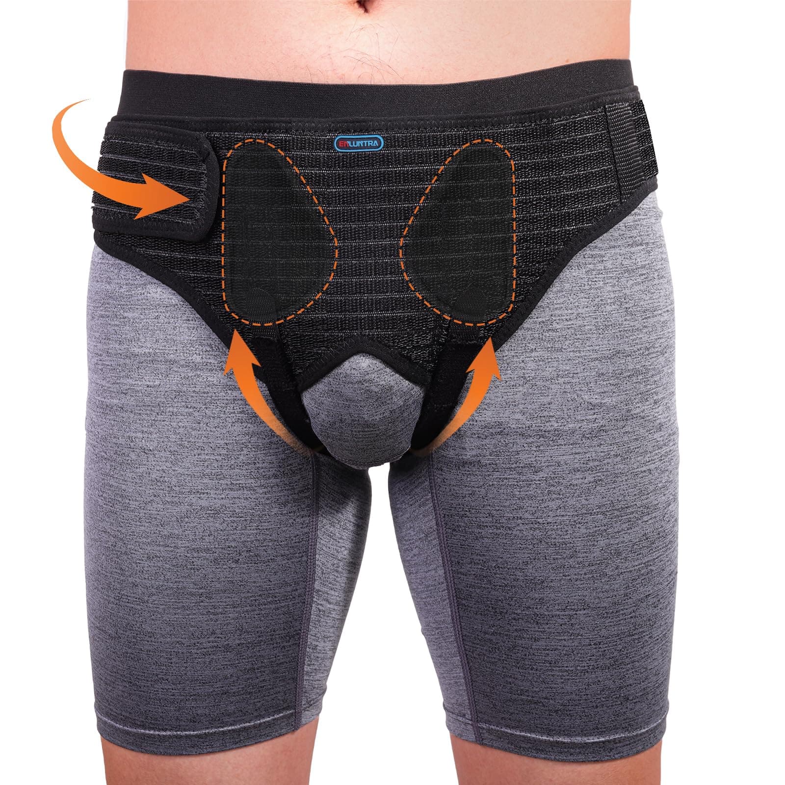 Hernia Belts for Men, Adjustable Inguinal Hernia Support Belt for Men & Women with 4 Compression Pads,Hernia Support Truss for Single/Double Inguinal or Sports Hernia(black-S)