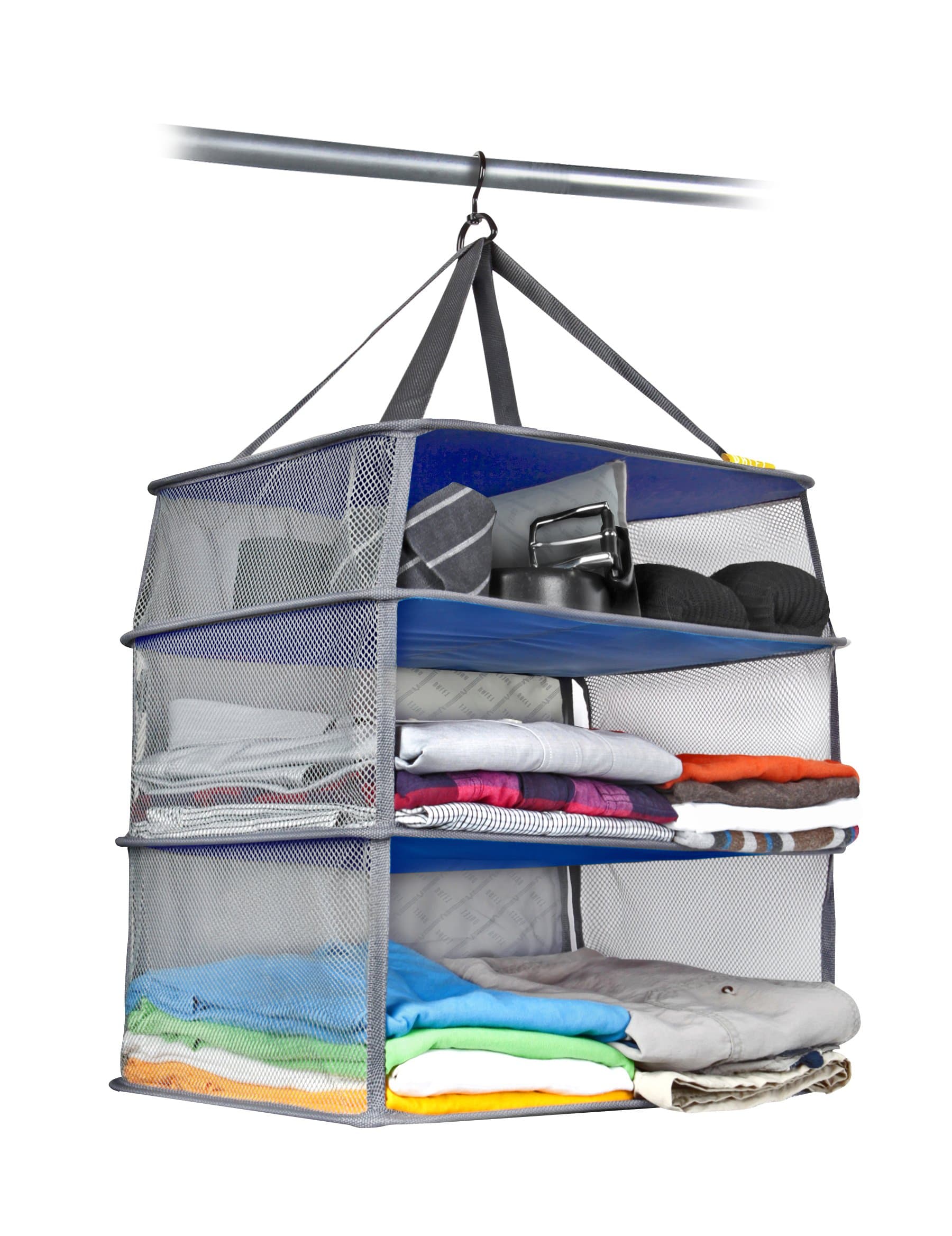 Valet Luggage Compression Shelves with Storage Case, Gray, One Size